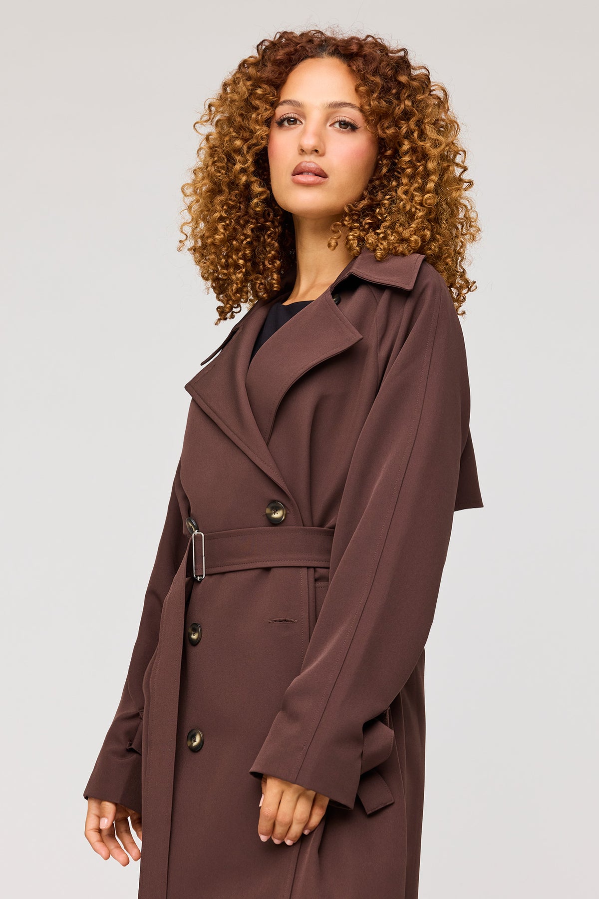 Alt View 4. Midi Trench Coat - Brown