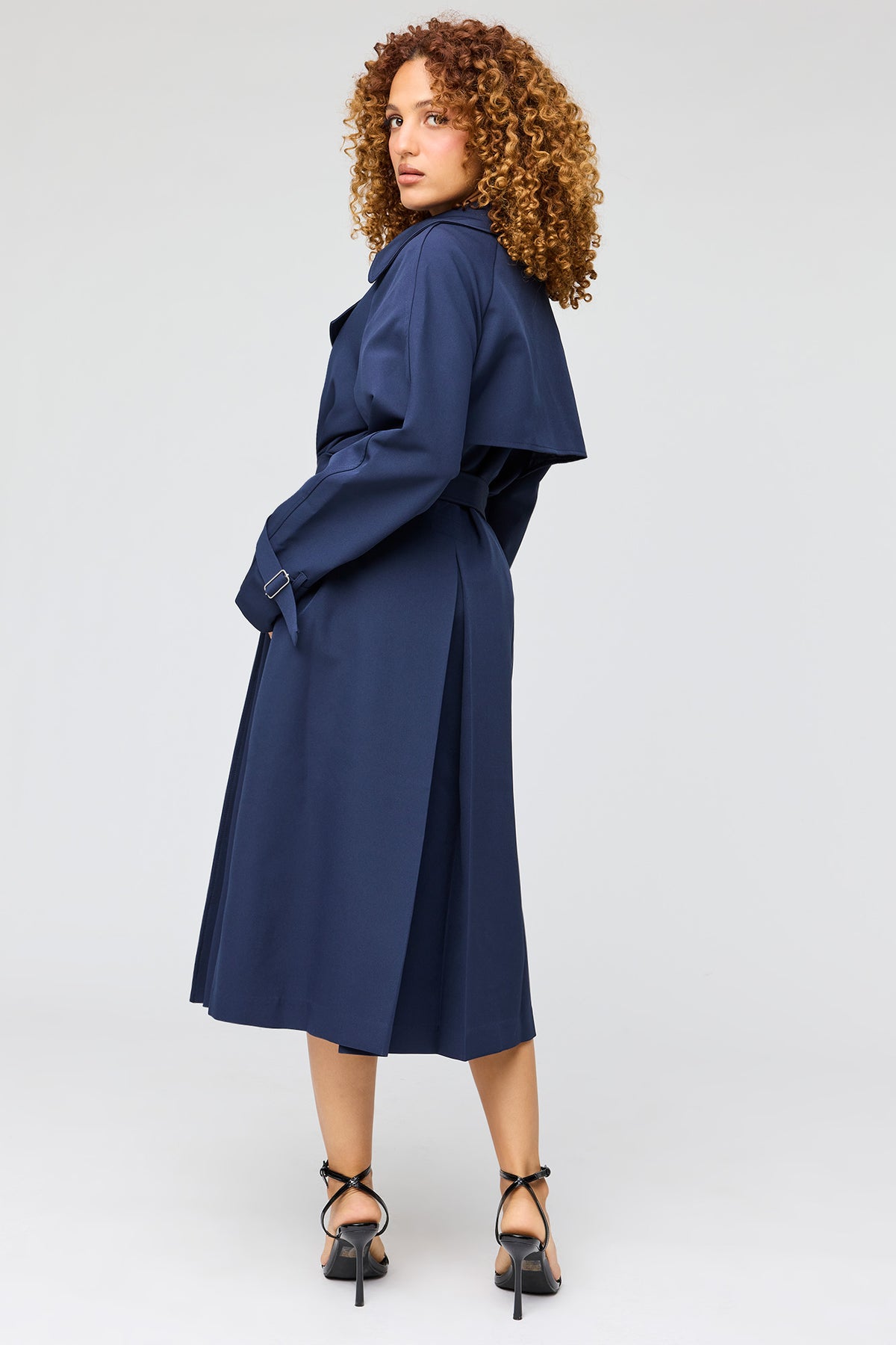 Alt View 2. Midi Trench Coat - Navy
