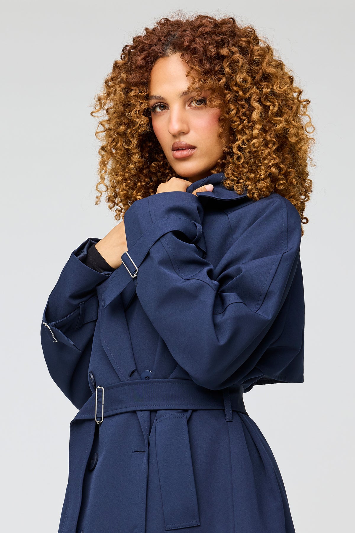 Alt View 4. Midi Trench Coat - Navy