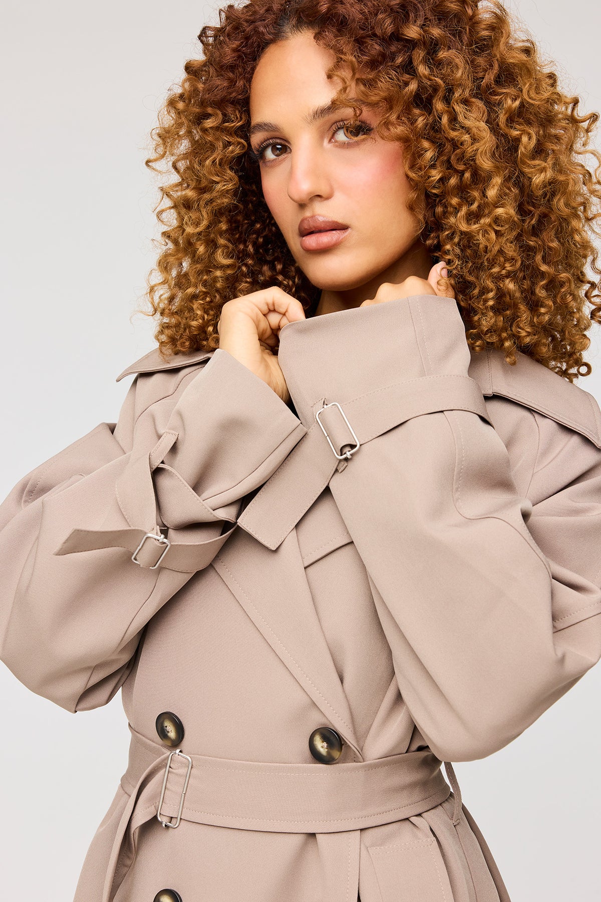 Alt View 4. Midi Trench Coat - Taupe