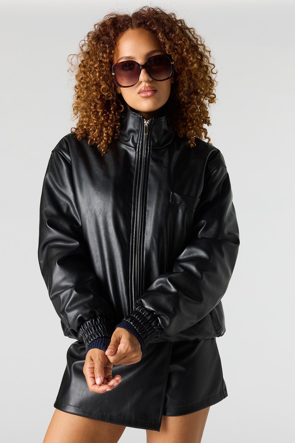 Blouson aviateur en similicuir
