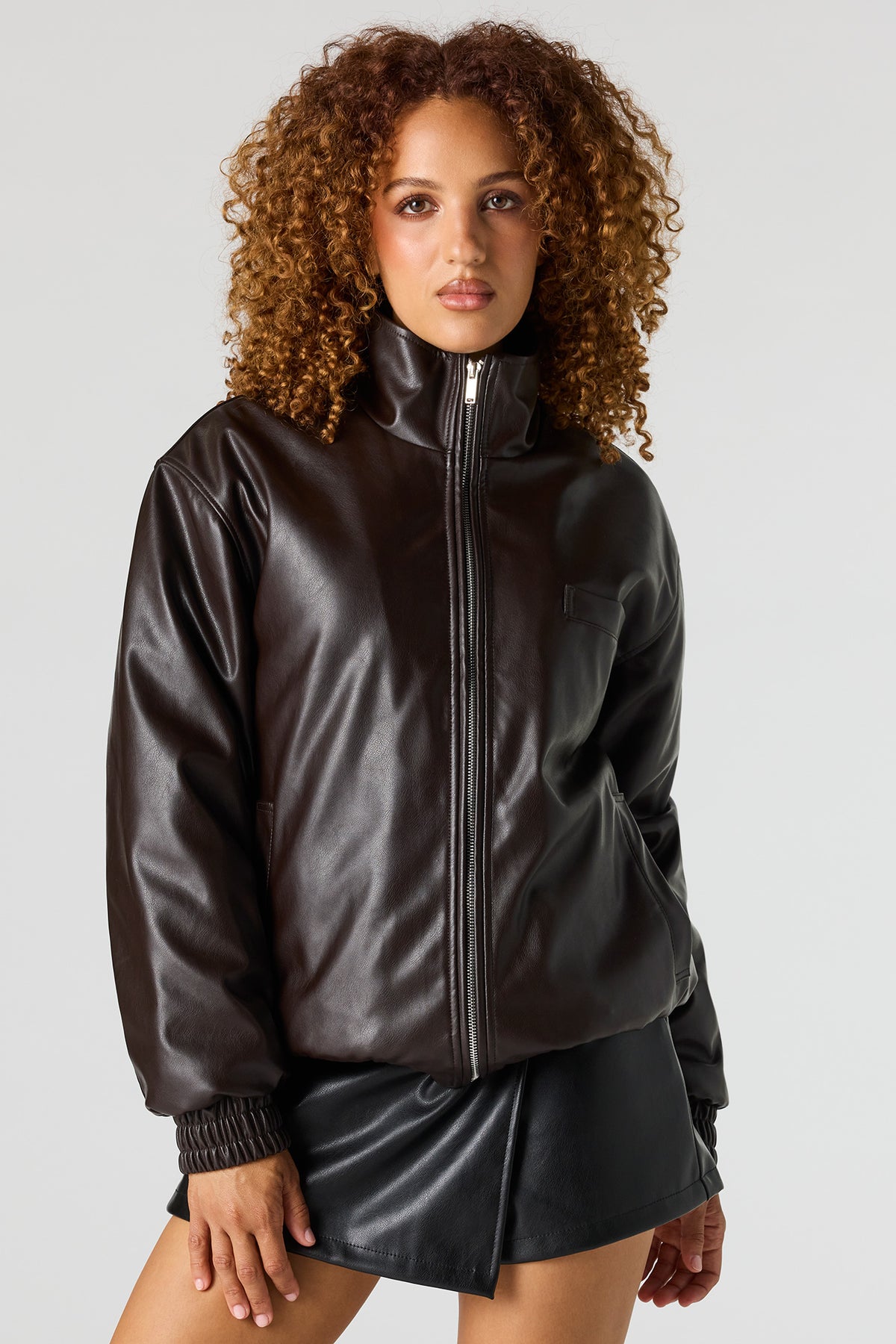 Blouson aviateur en similicuir