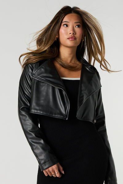 まぁ.♡さん専用★新品未使用★Faux leather crop jacket 006144286555-01-0_1d25a958-