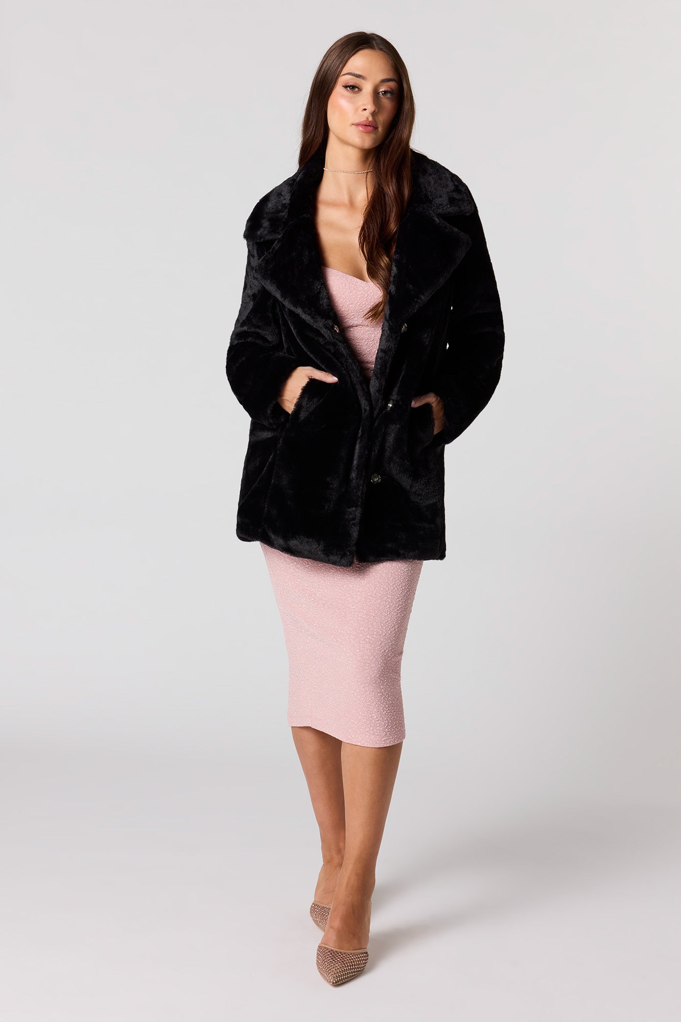 Faux Fur Midi Coat – Urban Planet