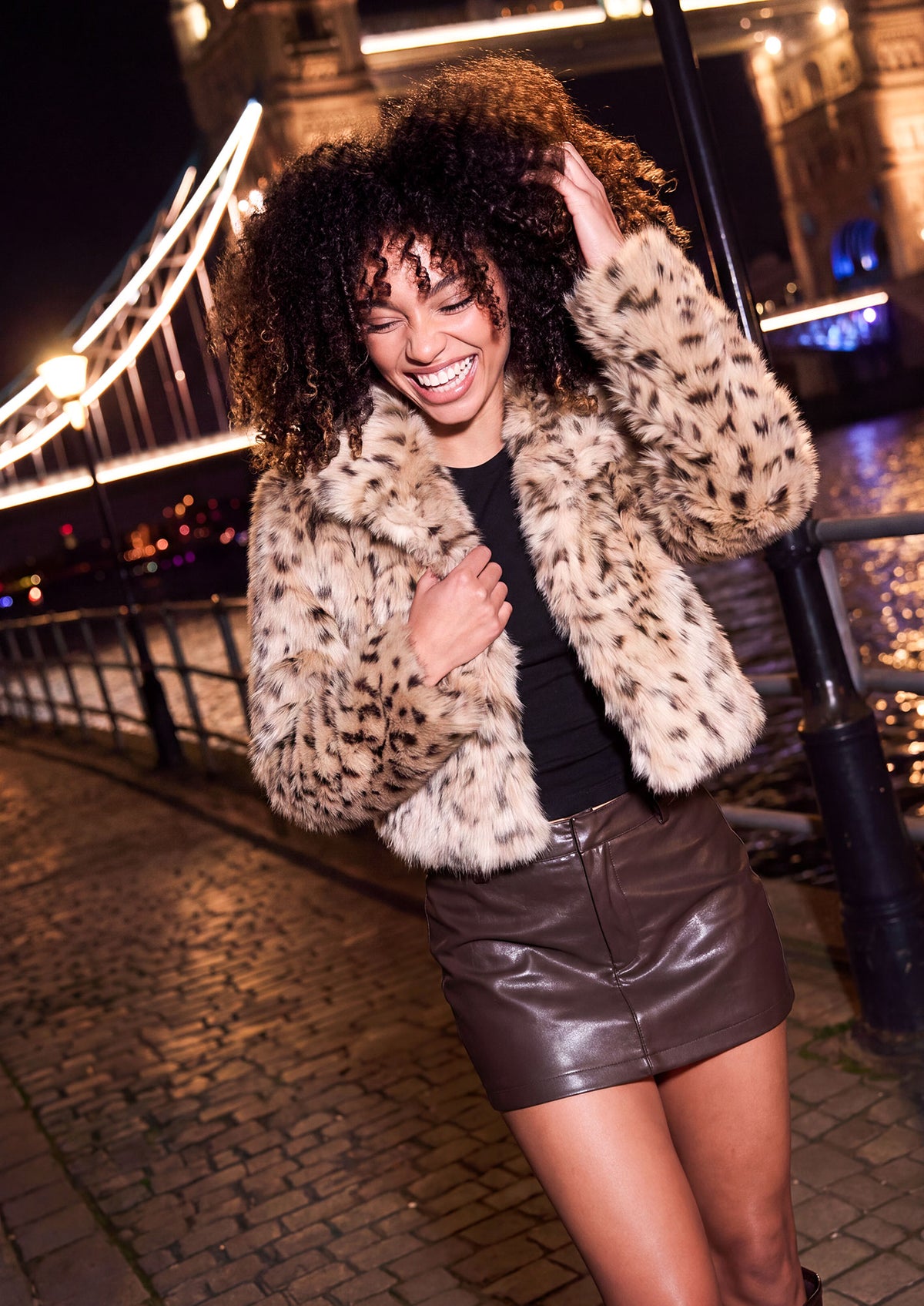 Faux Fur Jacket - Leopard