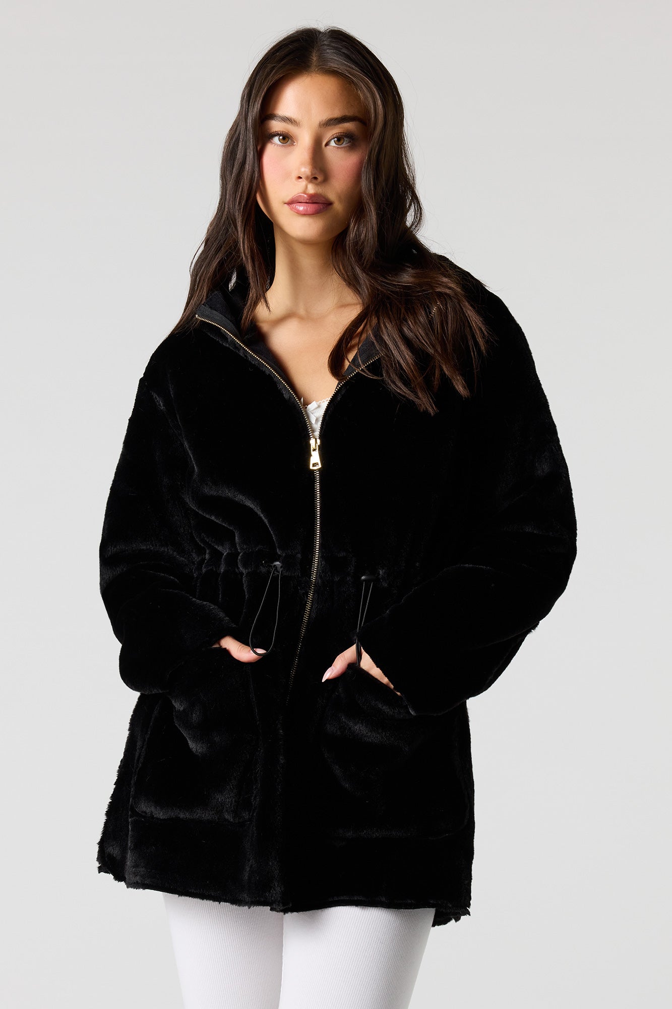 Faux Fur Hooded Toggle Jacket – Urban Planet