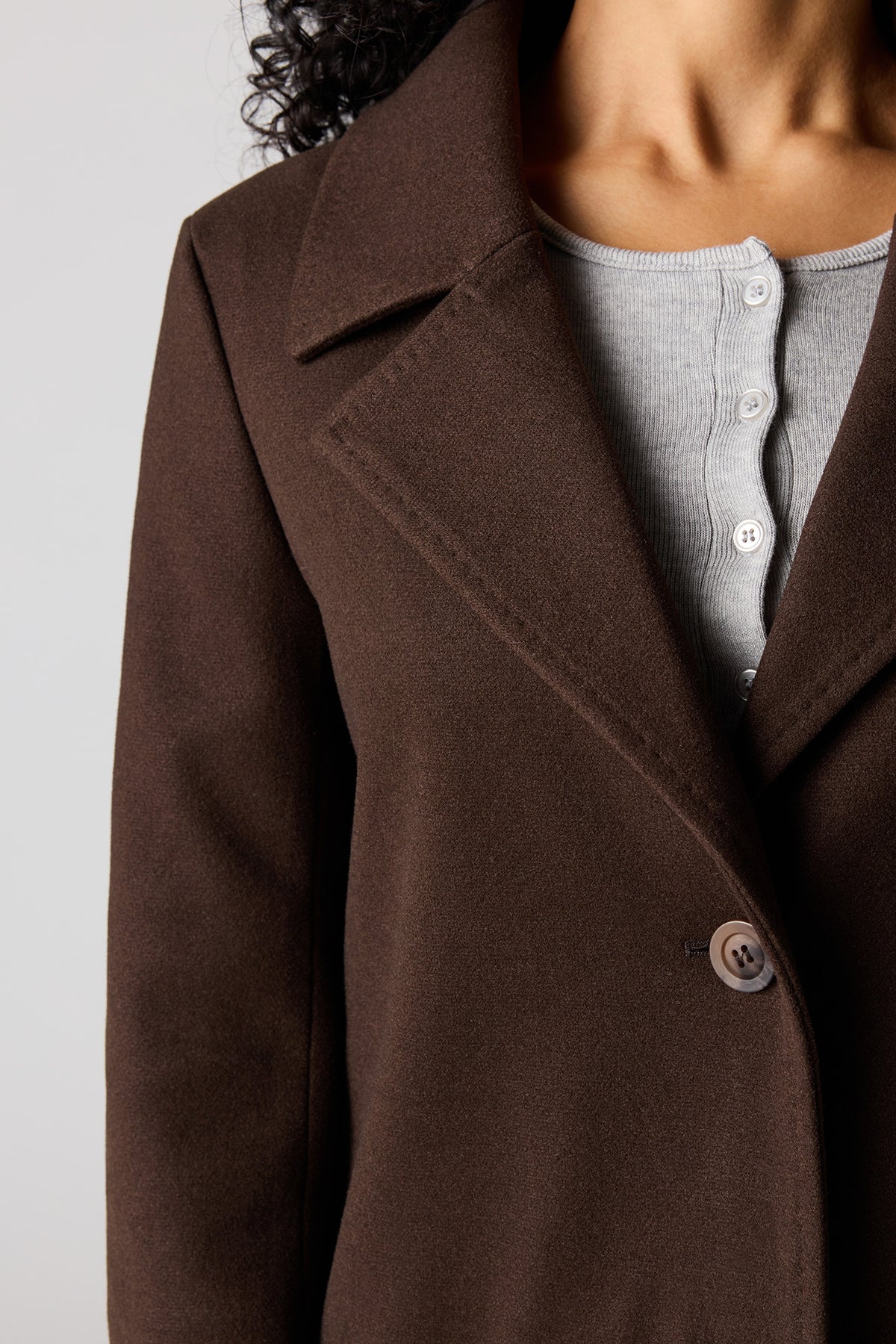 Alt View 4. Longline Peacoat - Brown