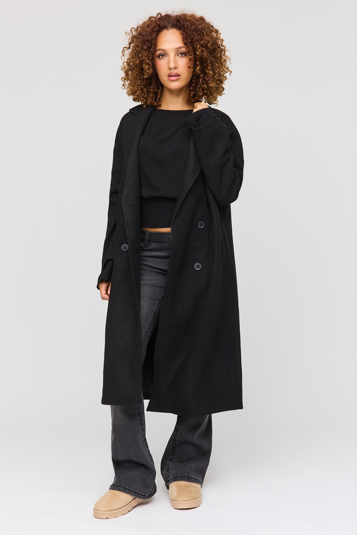 Manteau en laine à double boutonnage