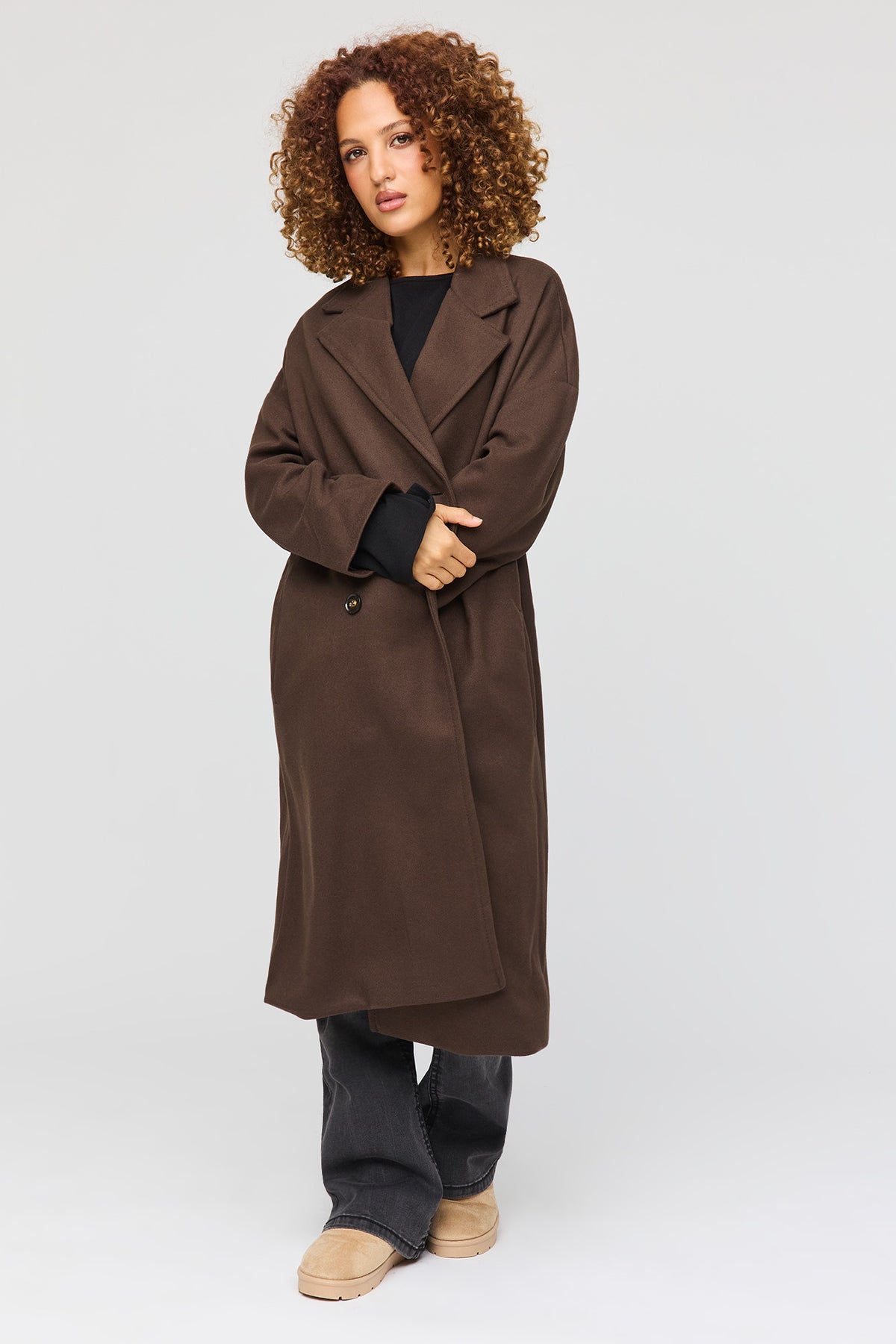 Manteau en laine à double boutonnage