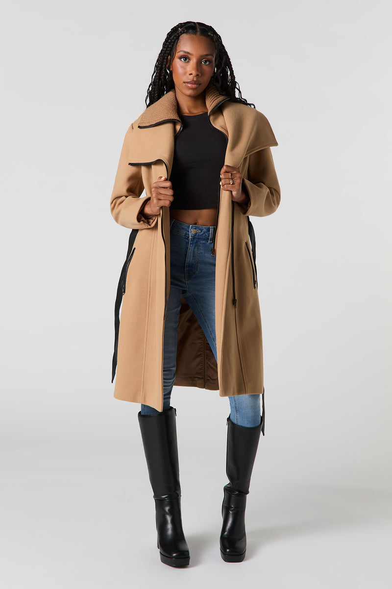 Double Collared Belted Jacket