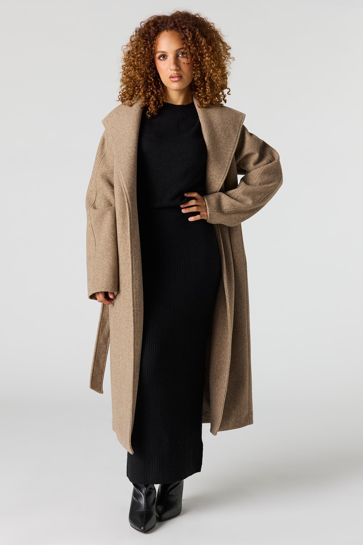 Belted Coat - Oatmeal