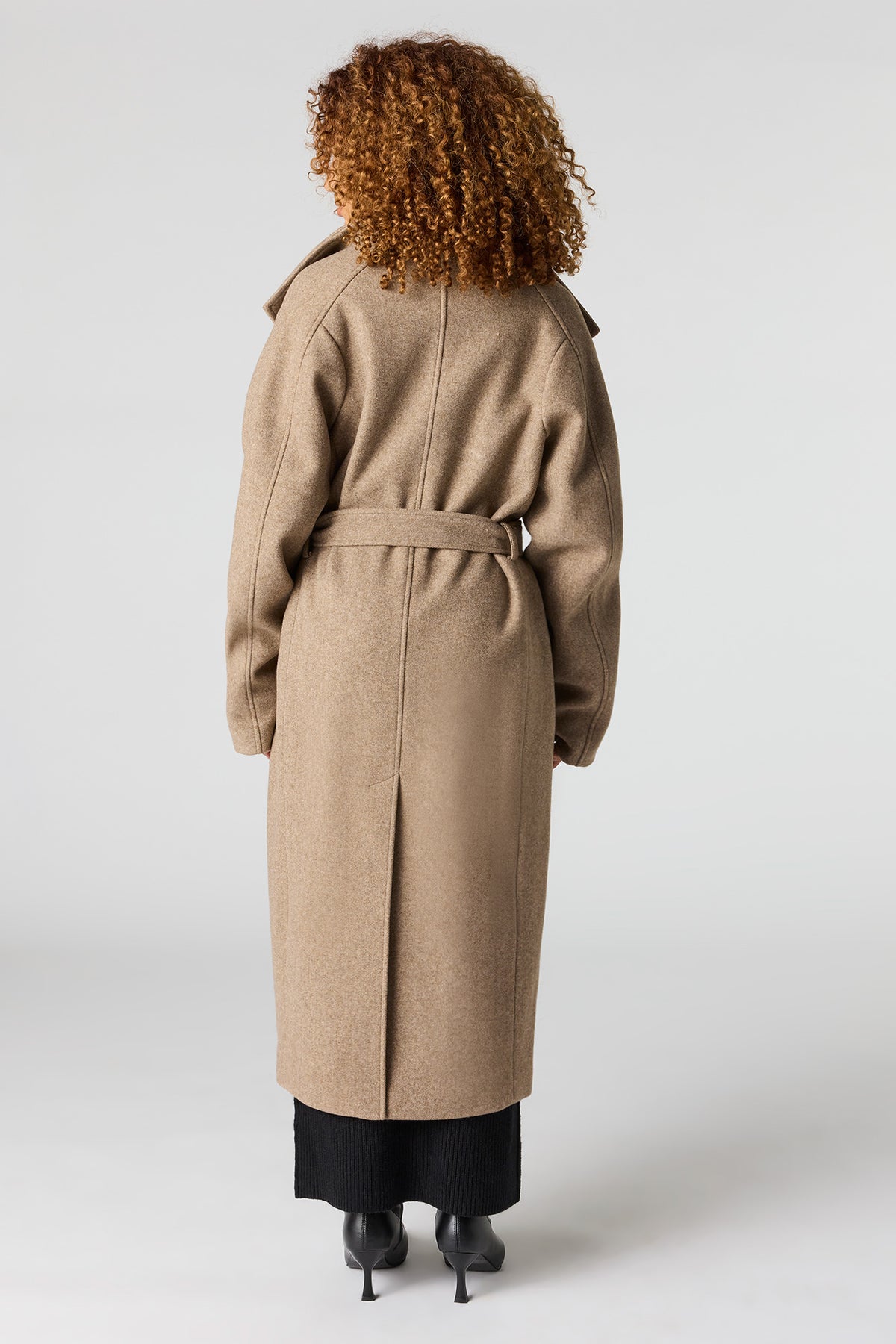 Alt View 3. Belted Coat - Oatmeal