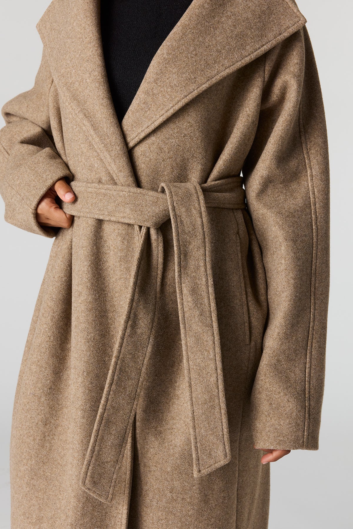 Alt View 4. Belted Coat - Oatmeal