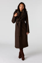 Faux-Fur Collared Coat