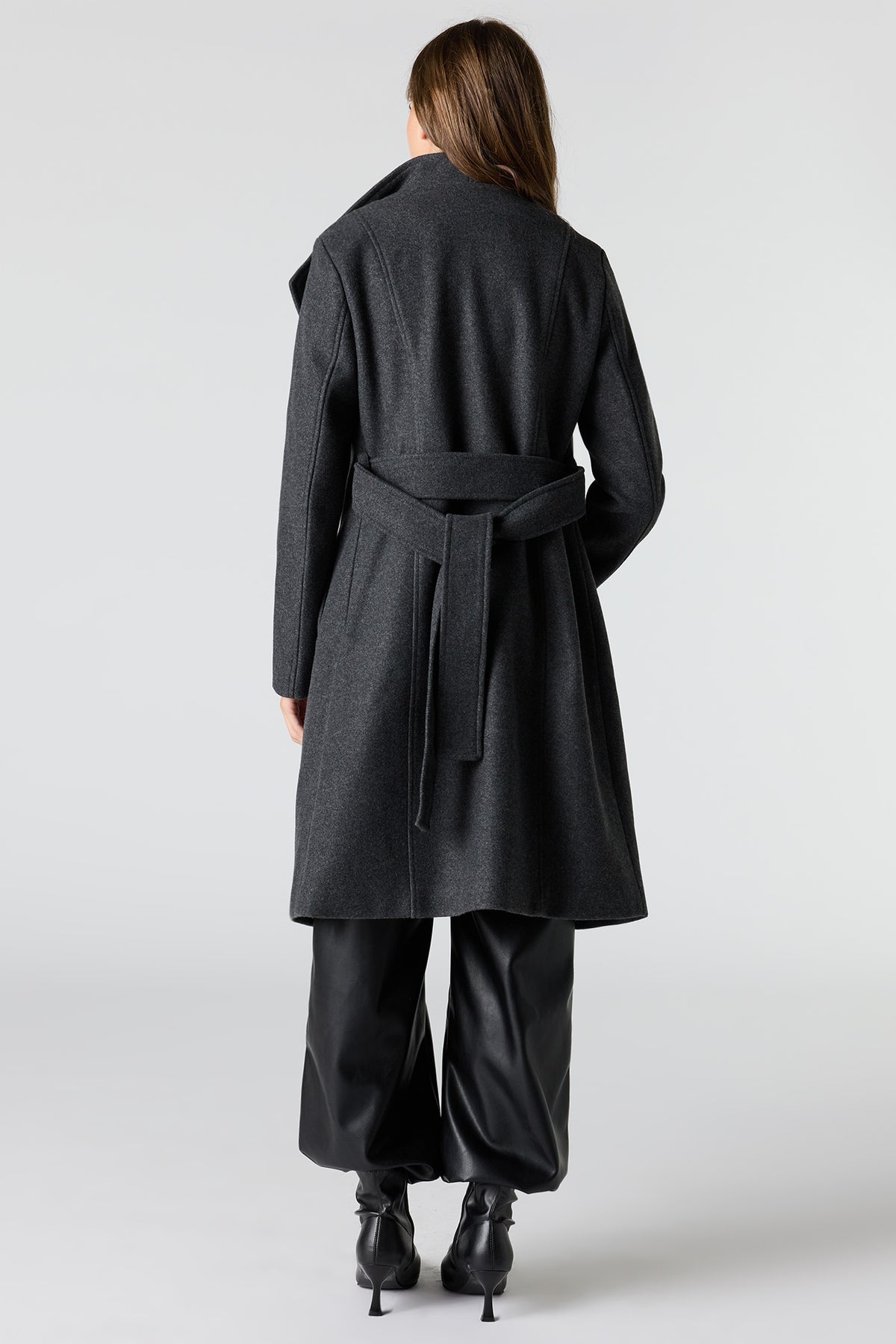 Alt View 3. Longline Coat - Charcoal