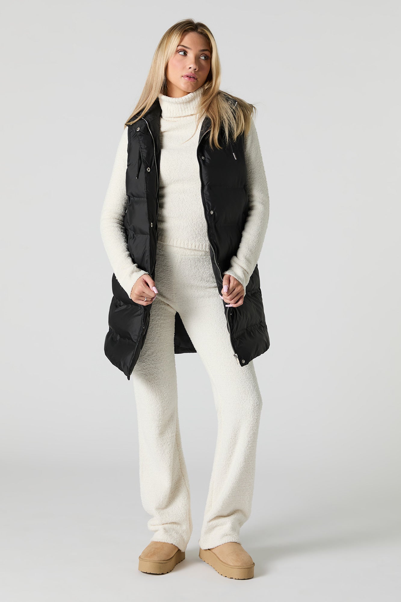 Nylon Longline Puffer Vest