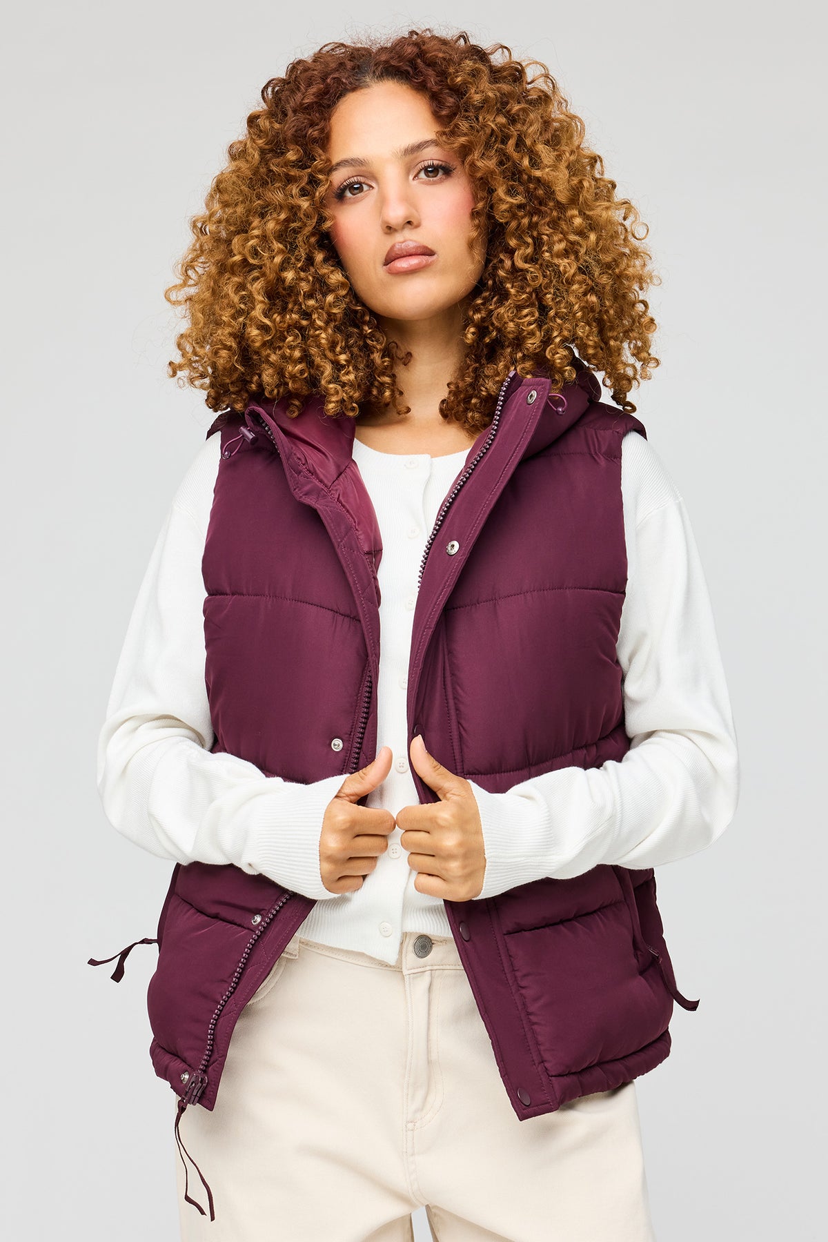Veste bouffante à capuchon