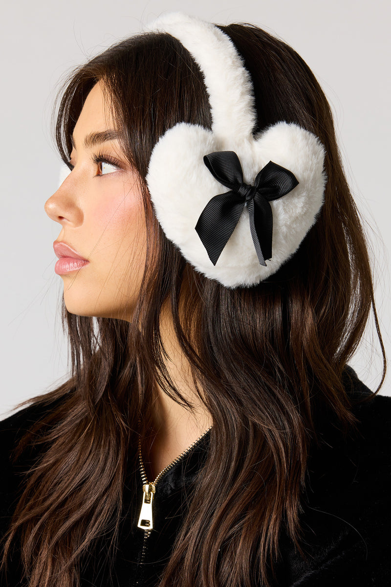 Faux Fur Bow Earmuffs