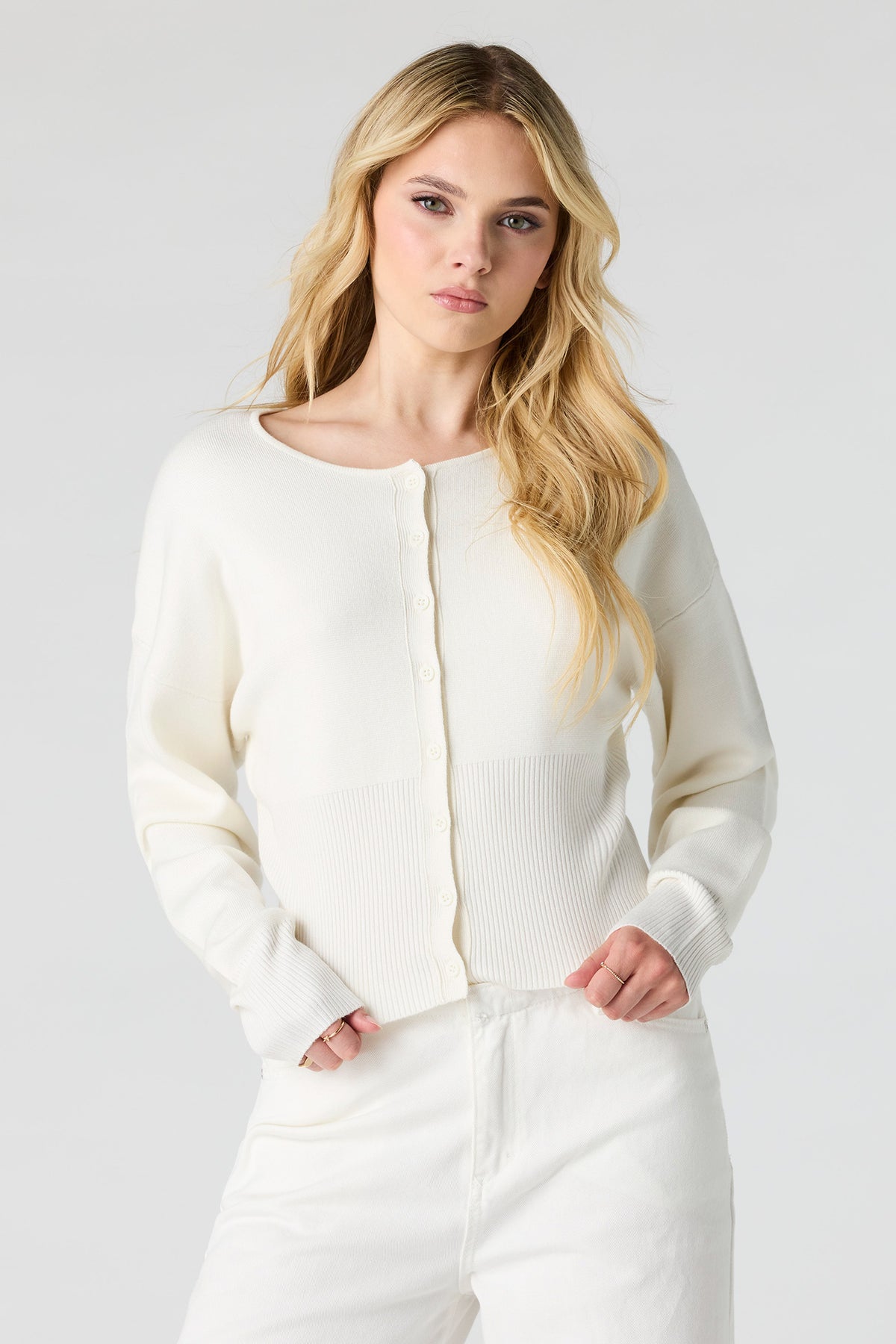 Button-Up Cardigan - Cream