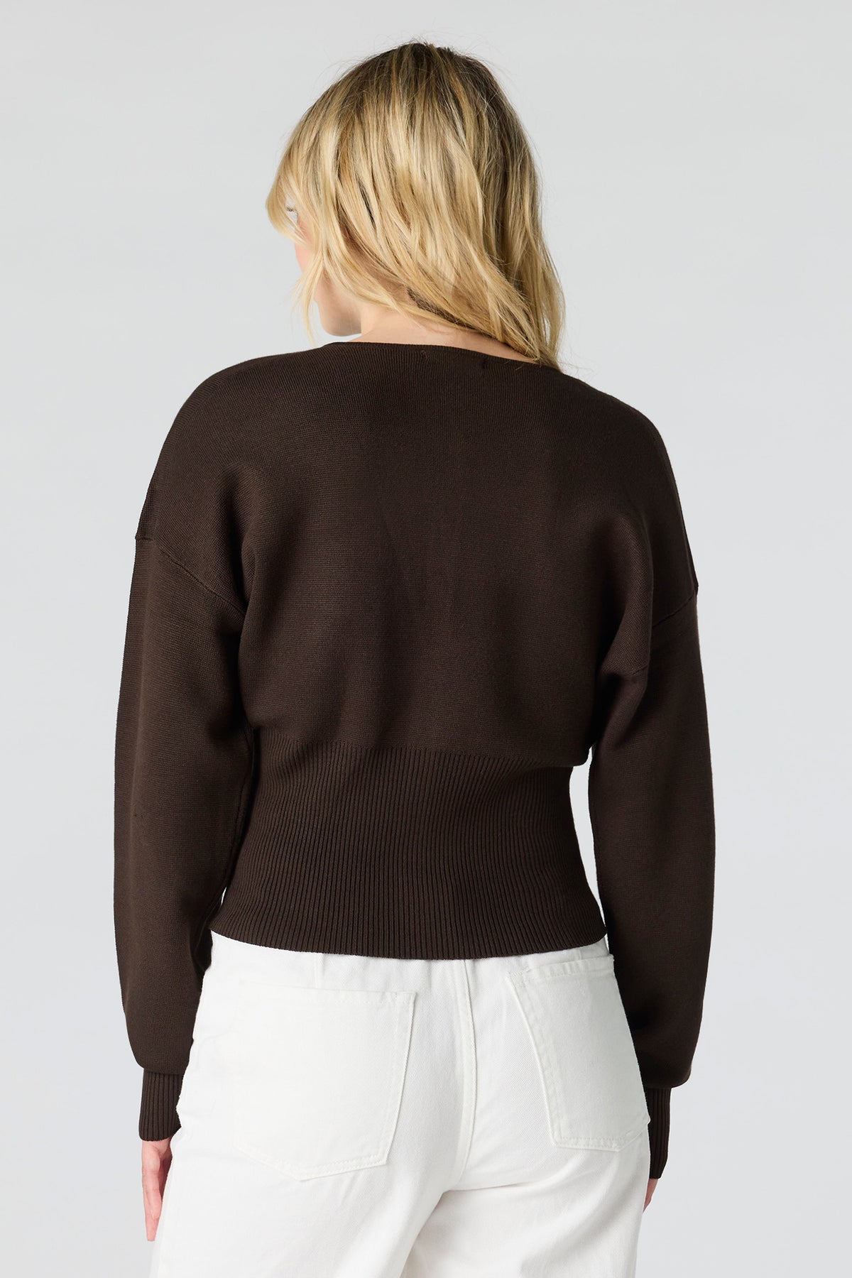 Alt View 2. Button-Up Cardigan - Brown