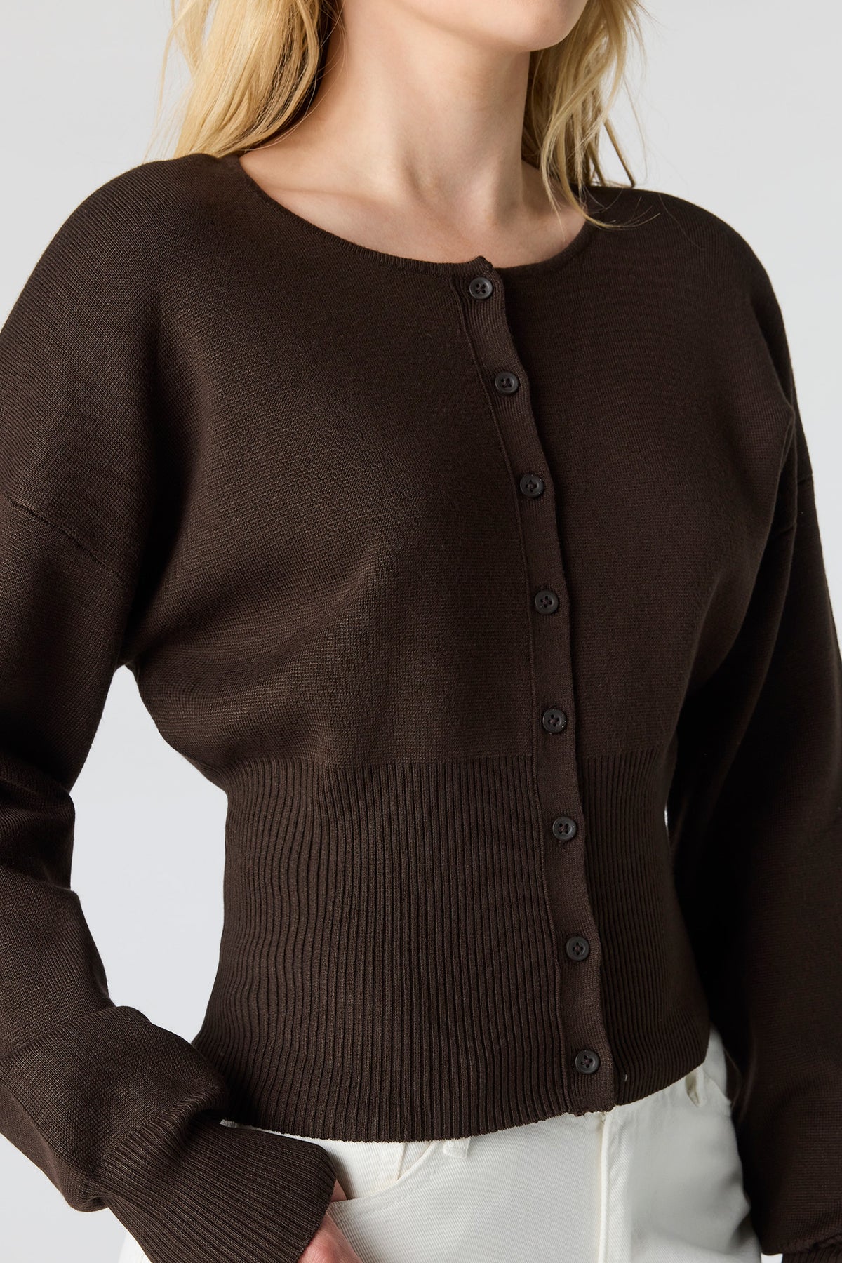 Alt View 4. Button-Up Cardigan - Brown