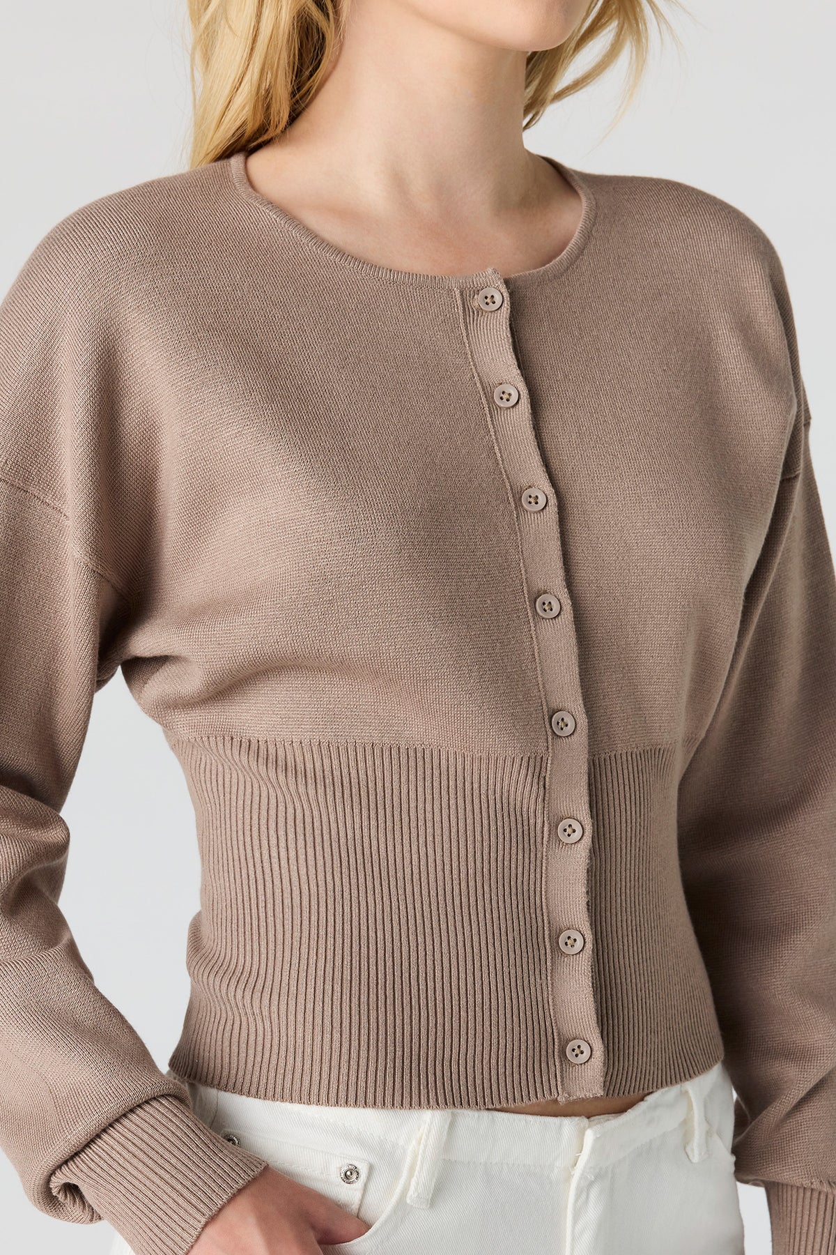 Alt View 4. Button-Up Cardigan - Tan