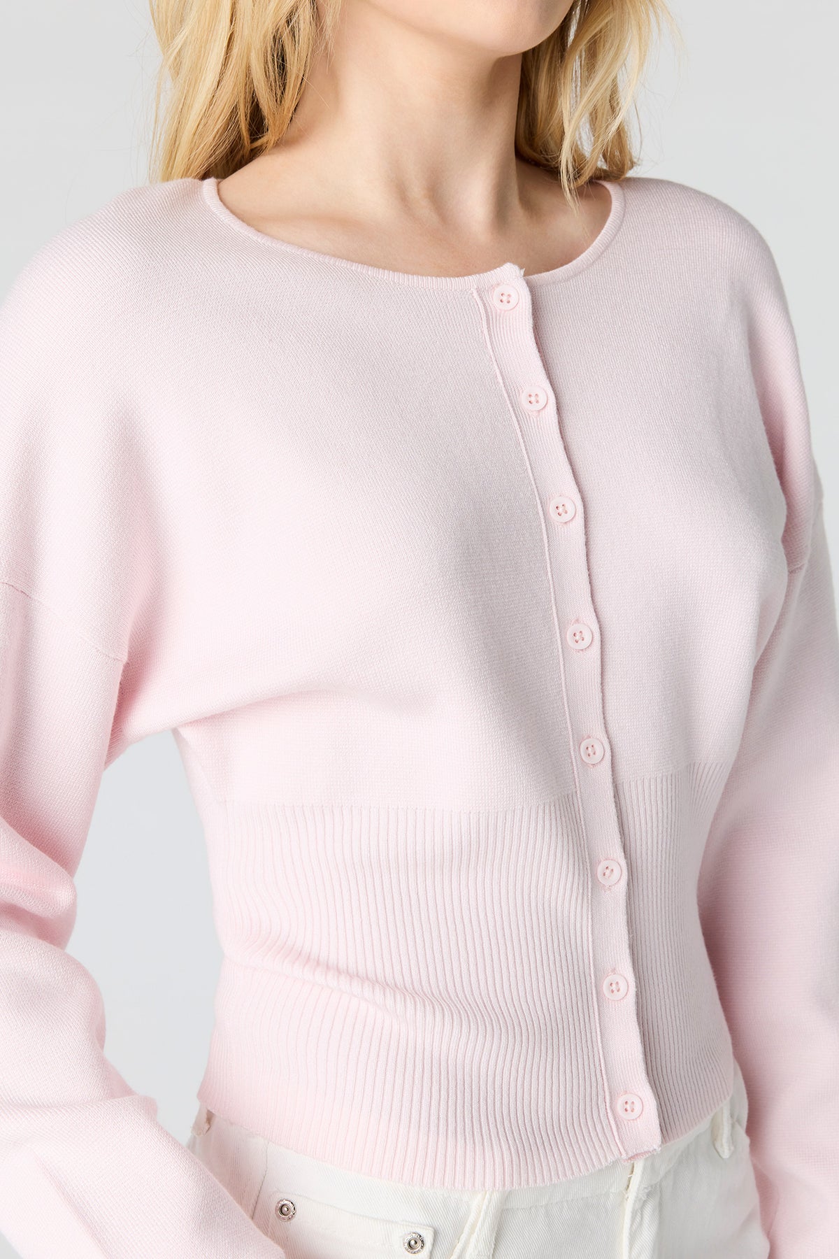 Alt View 4. Button-Up Cardigan - Light Pink