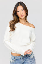 Boatneck Cinched Waist Sweater