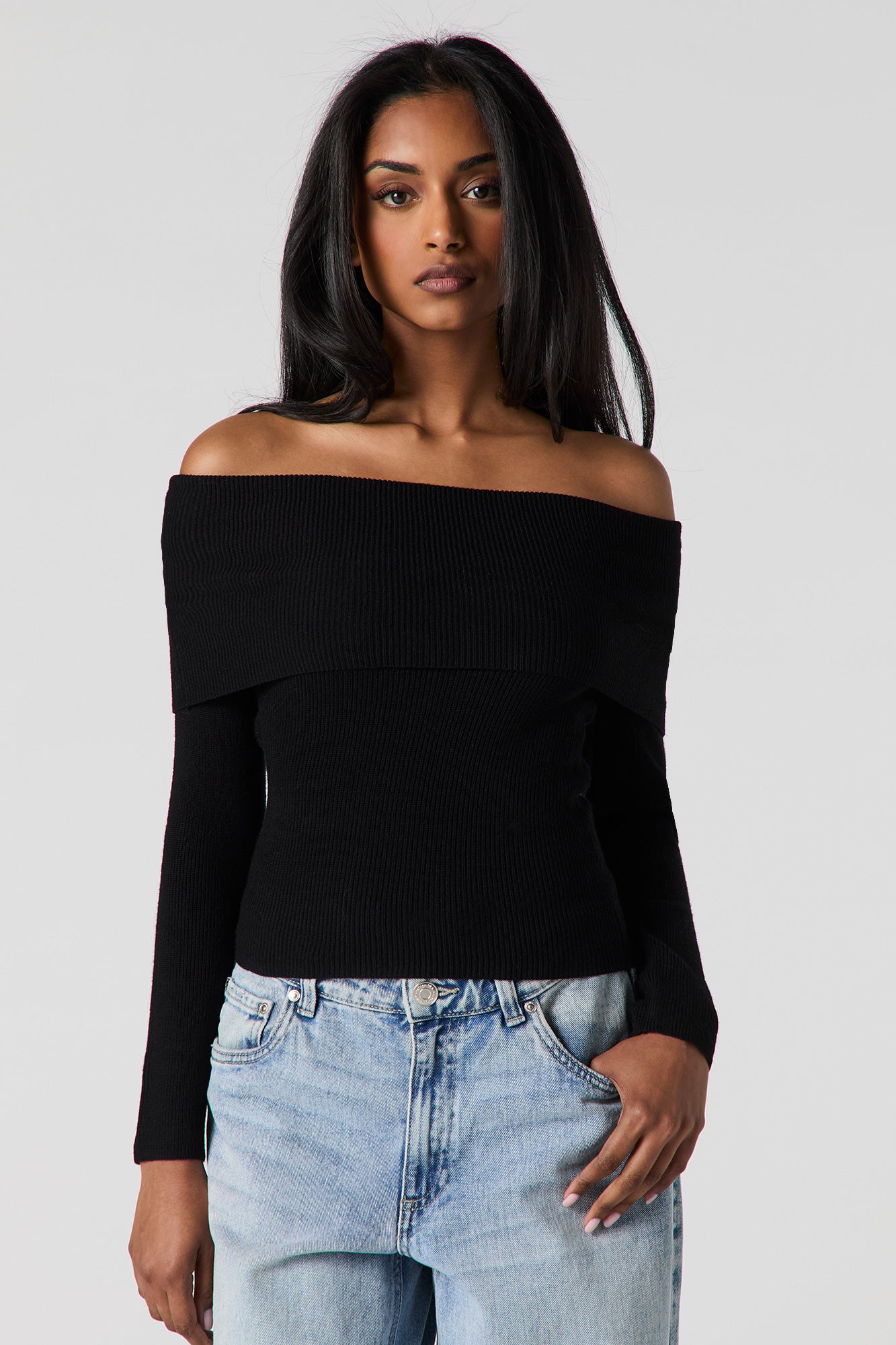 laubeblanc American sleeve knit tops L'AUBE BLANC Offshoulder