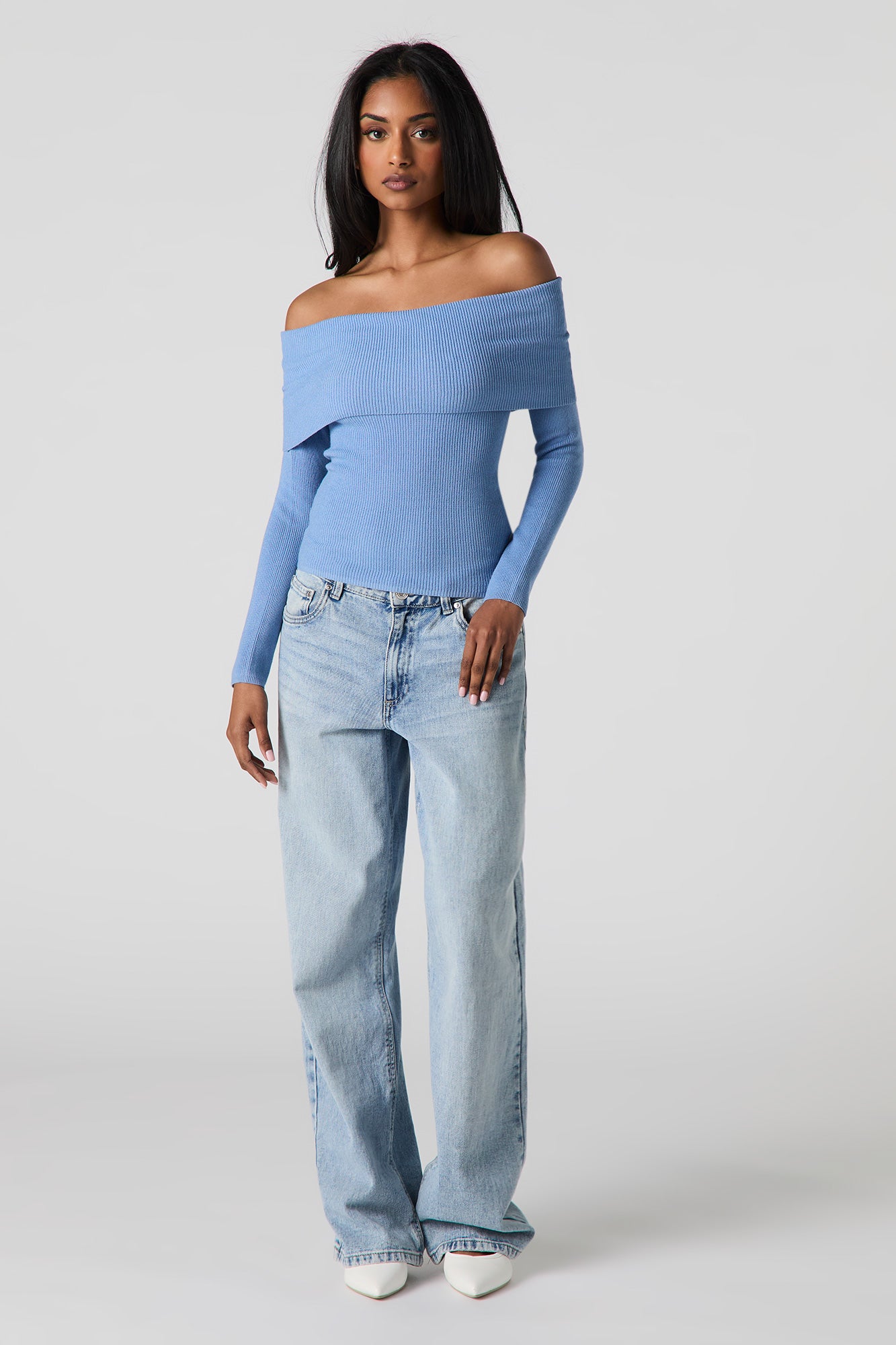 トップス Off-the-shoulder top in ribbed knit Ribbed Knit Off Shoulder Top – Urban Planet