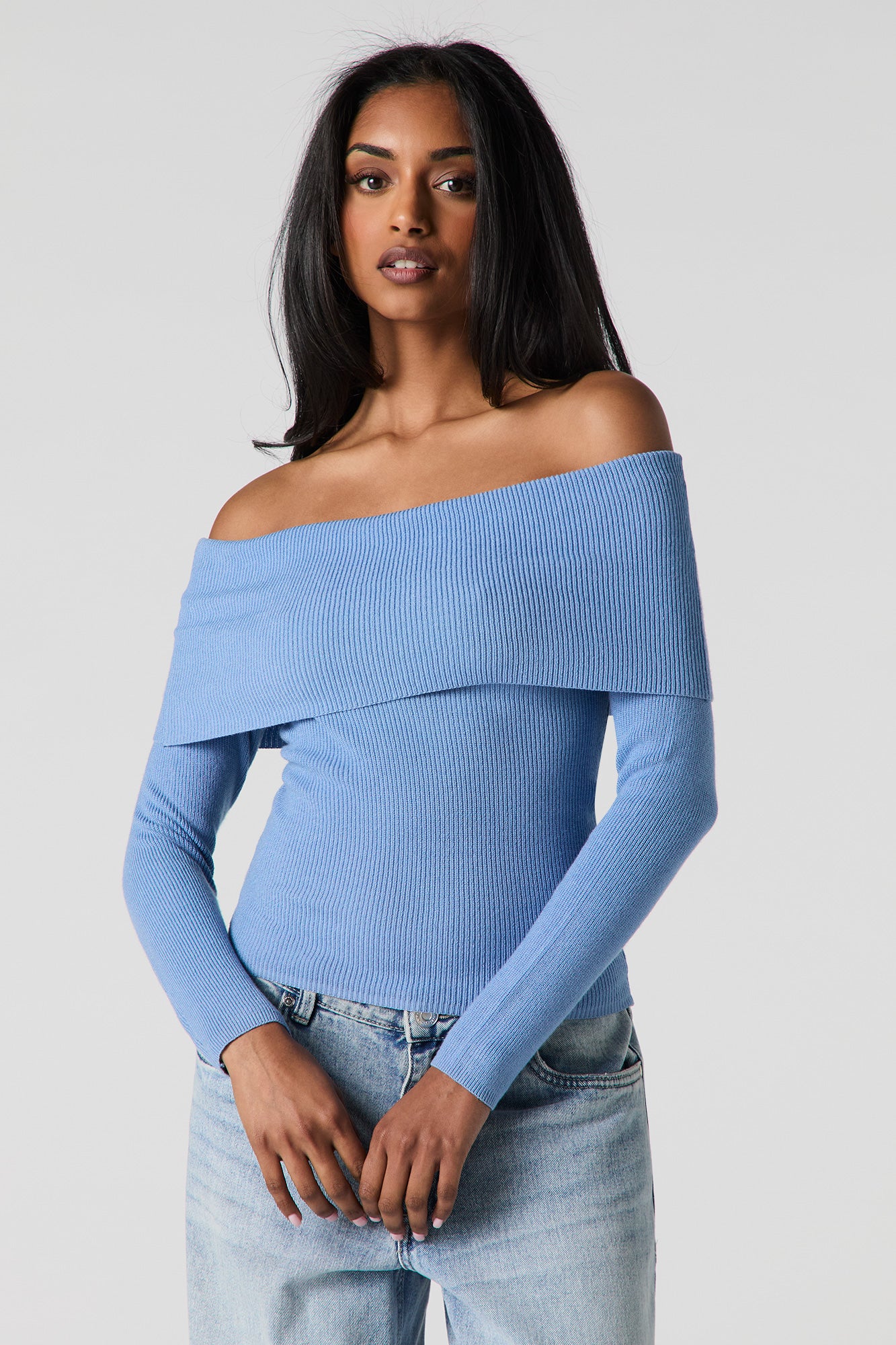 Ribbed Knit Off Shoulder Top – Urban Planet