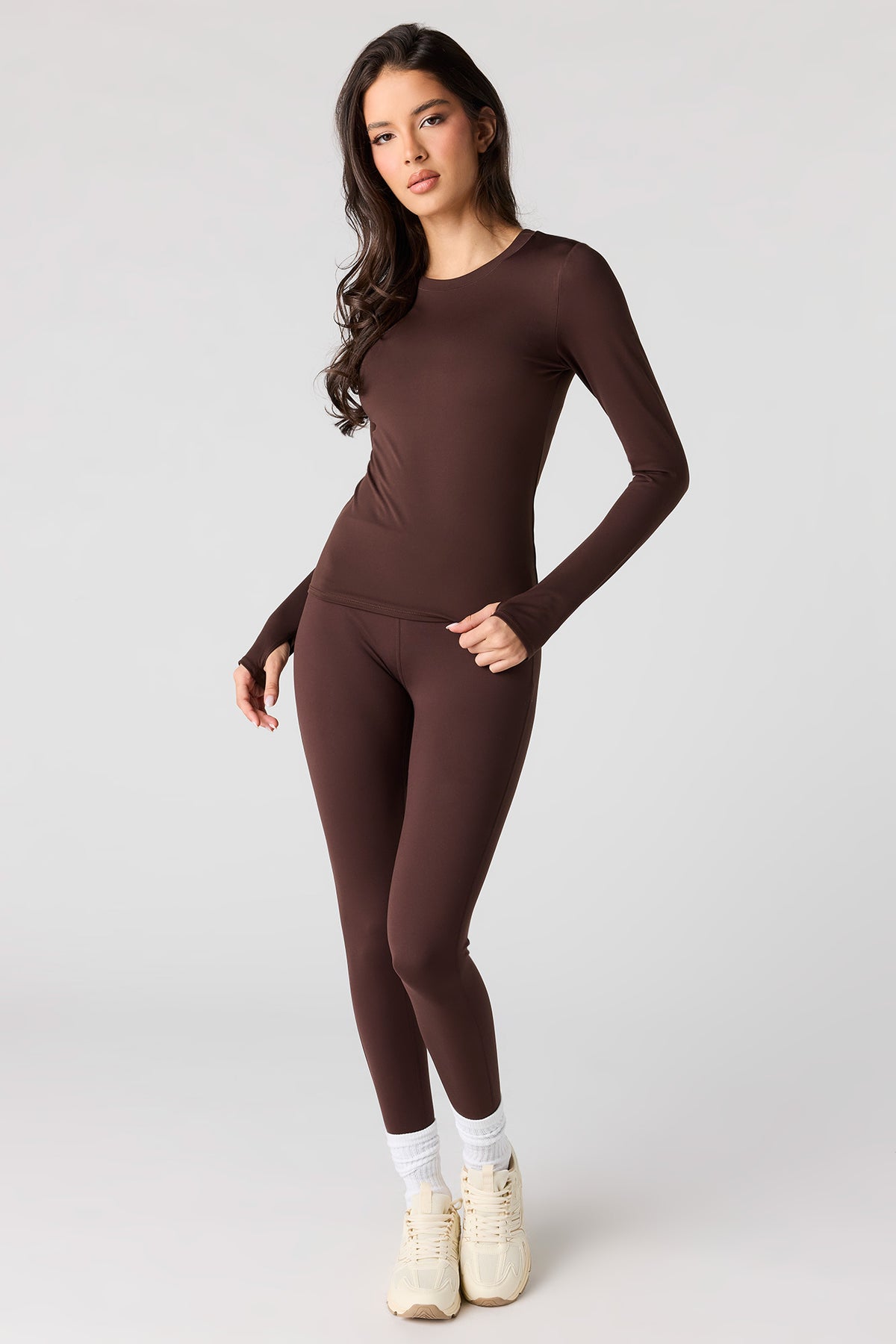 Alt View 3. Active Soft Long Sleeve Top - Brown