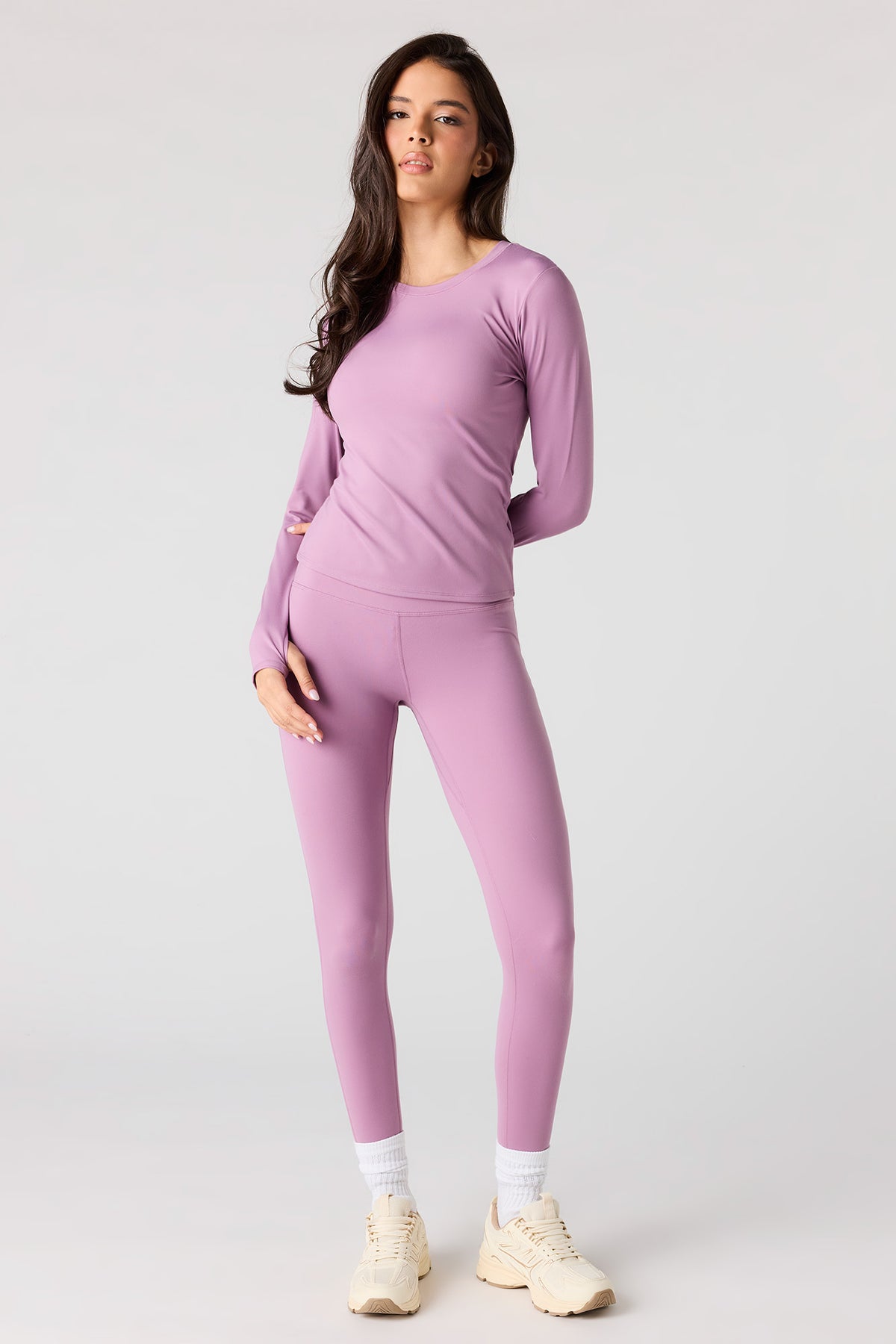 Alt View 3. Active Soft Long Sleeve Top - Purple