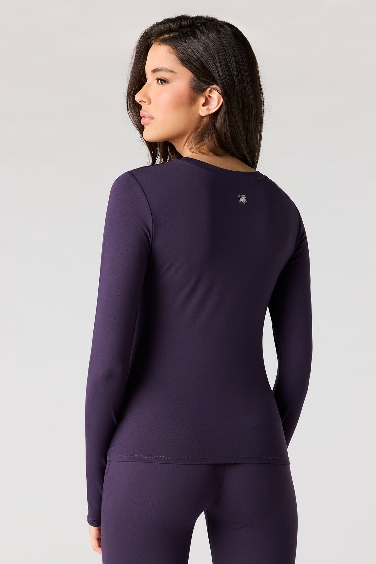 Alt View 2. Active Soft Long Sleeve Top - Plum