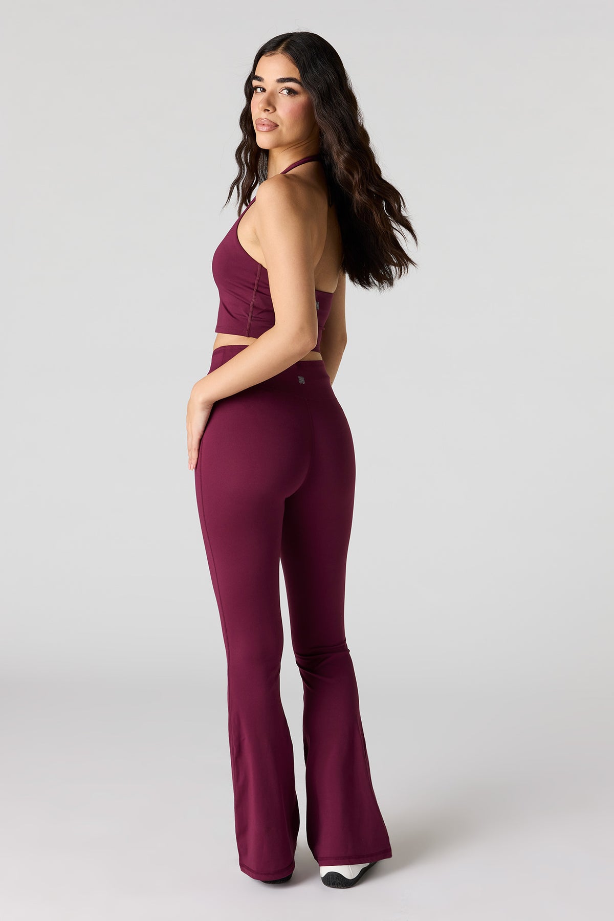 Alt View 3. Active Soft Flare Pant - Burgundy