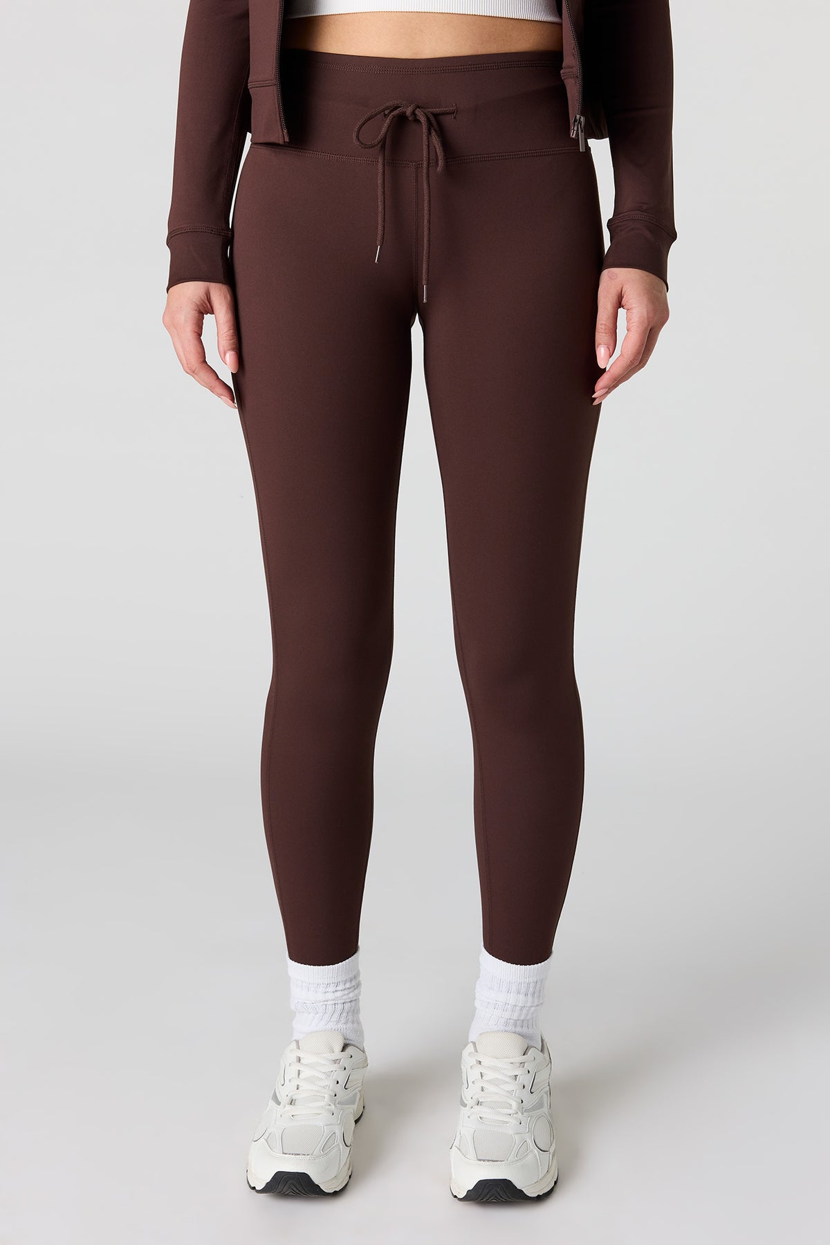 Alt View 2. Active Soft Drawstring Legging - Brown