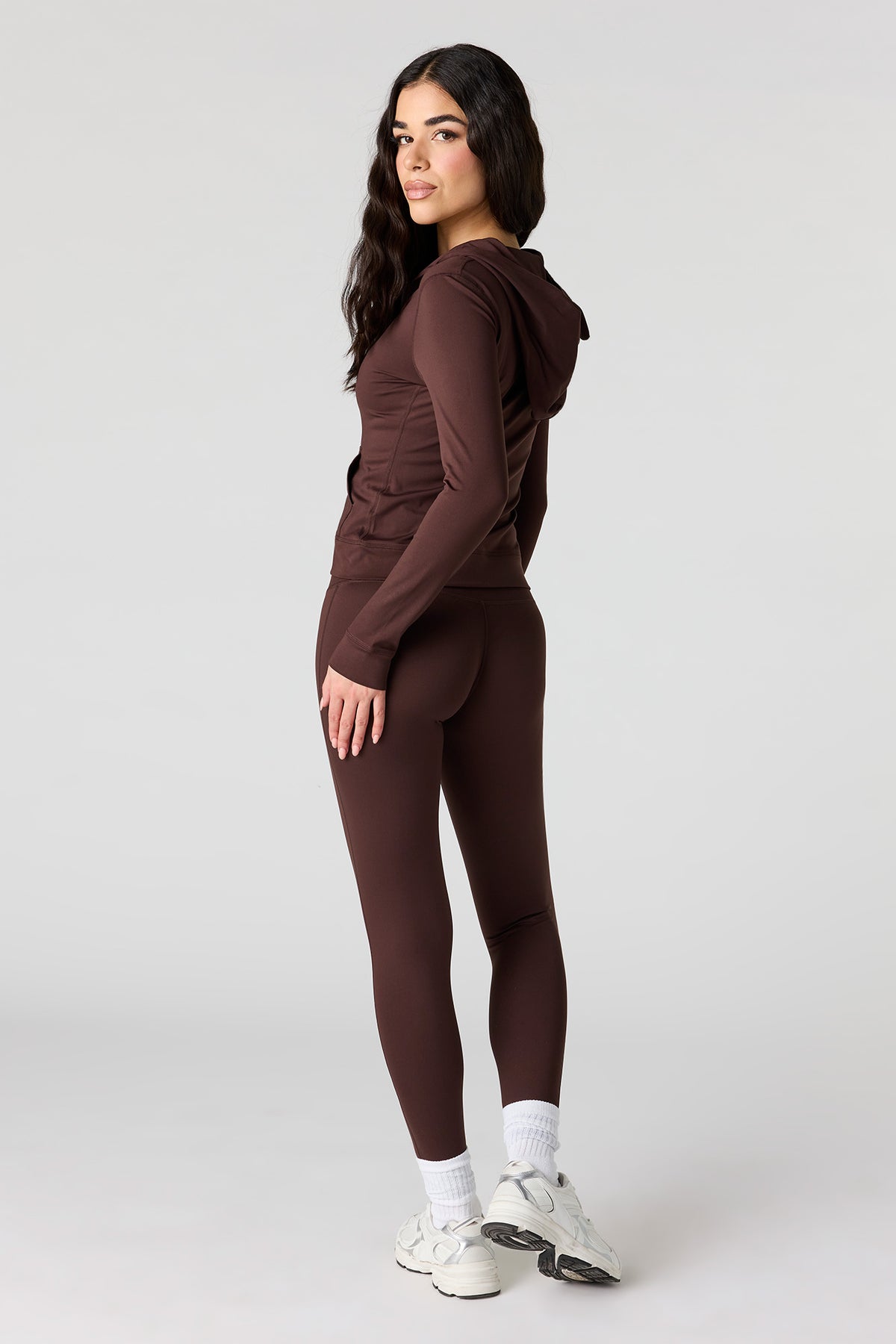 Alt View 3. Active Soft Drawstring Legging - Brown