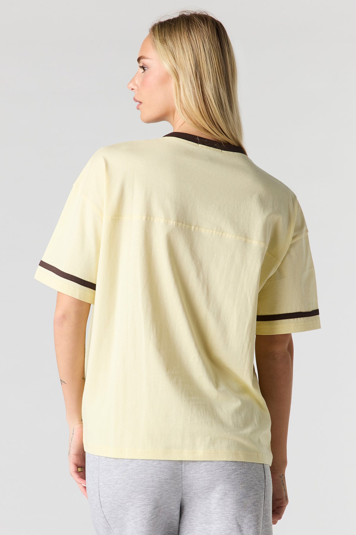 Alt View 2. Graphic V-Neck T-Shirt - Yellow