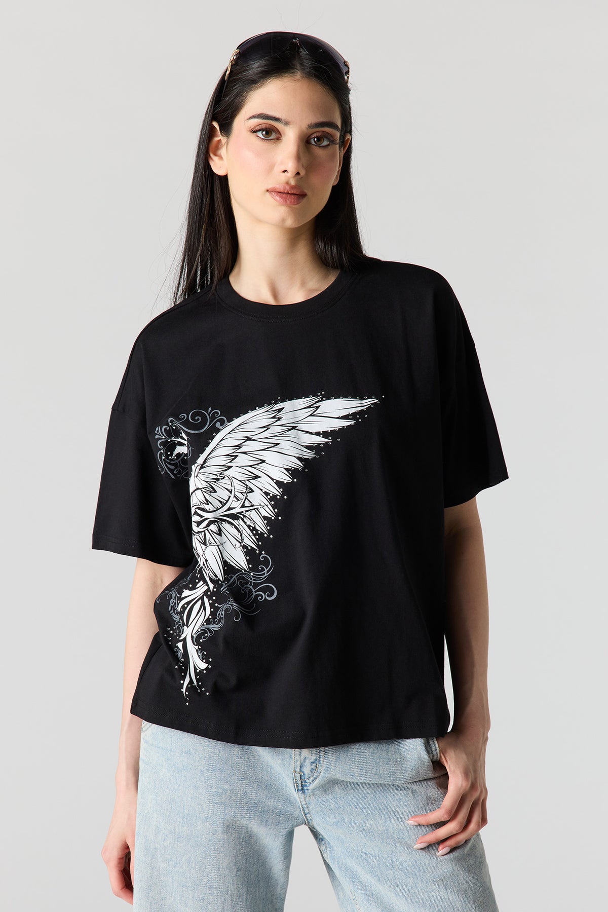 Graphic Oversized T-Shirt - Black