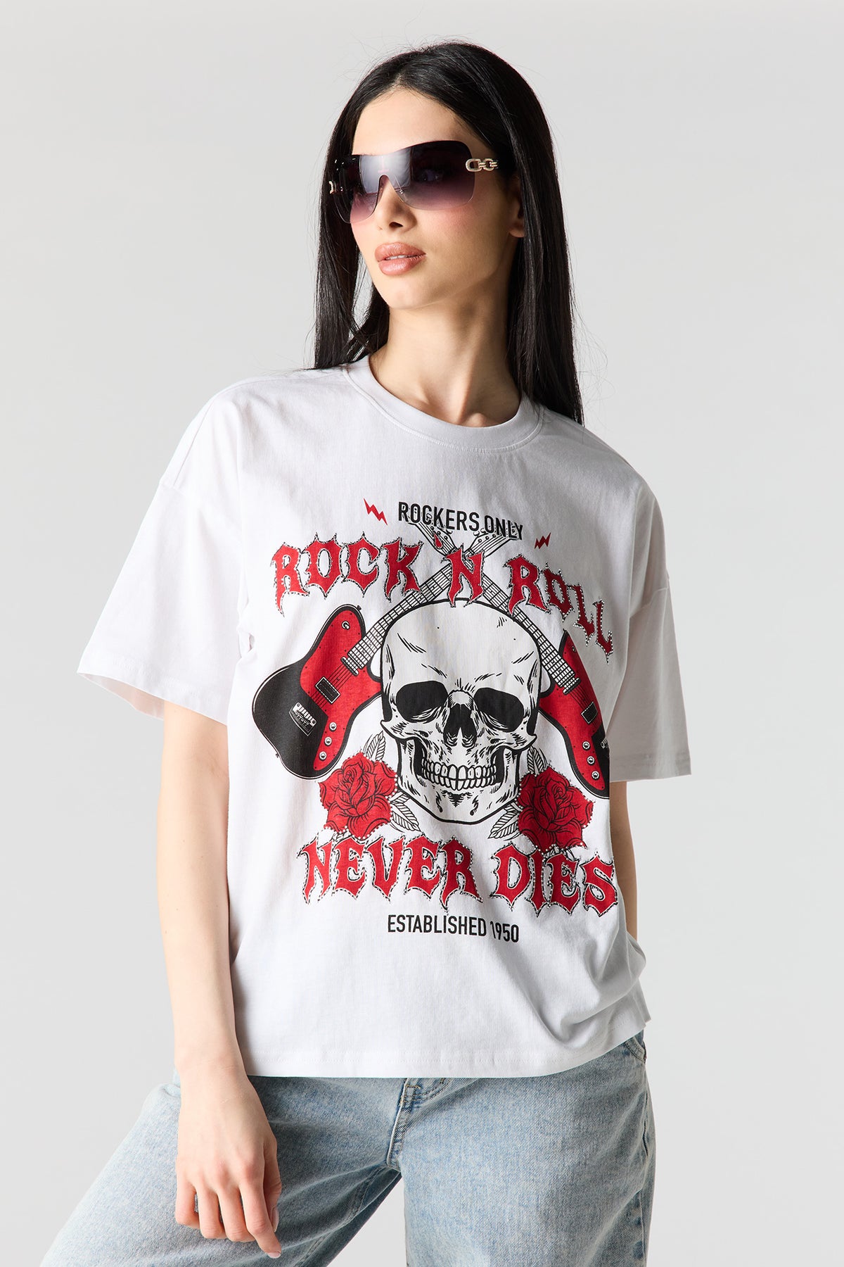Graphic Oversized T-Shirt - White
