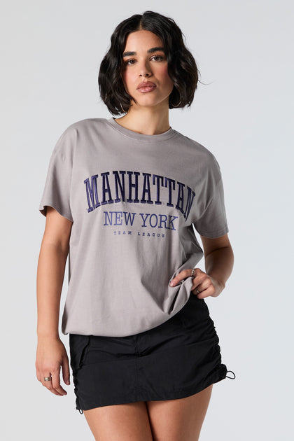 T-shirt avec motif brodé Manhattan