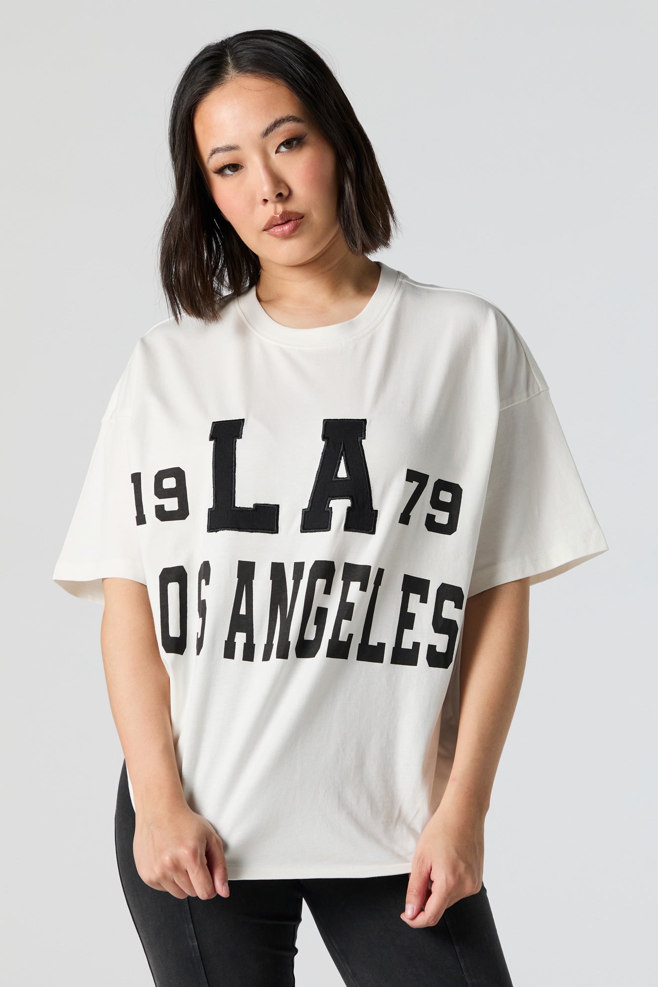 LA Embroidered Oversized T-Shirt
