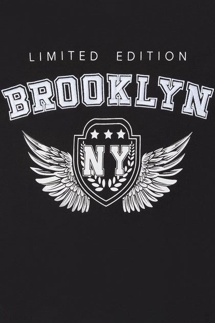 T-shirt surdimensionné avec motif brodé Brooklyn