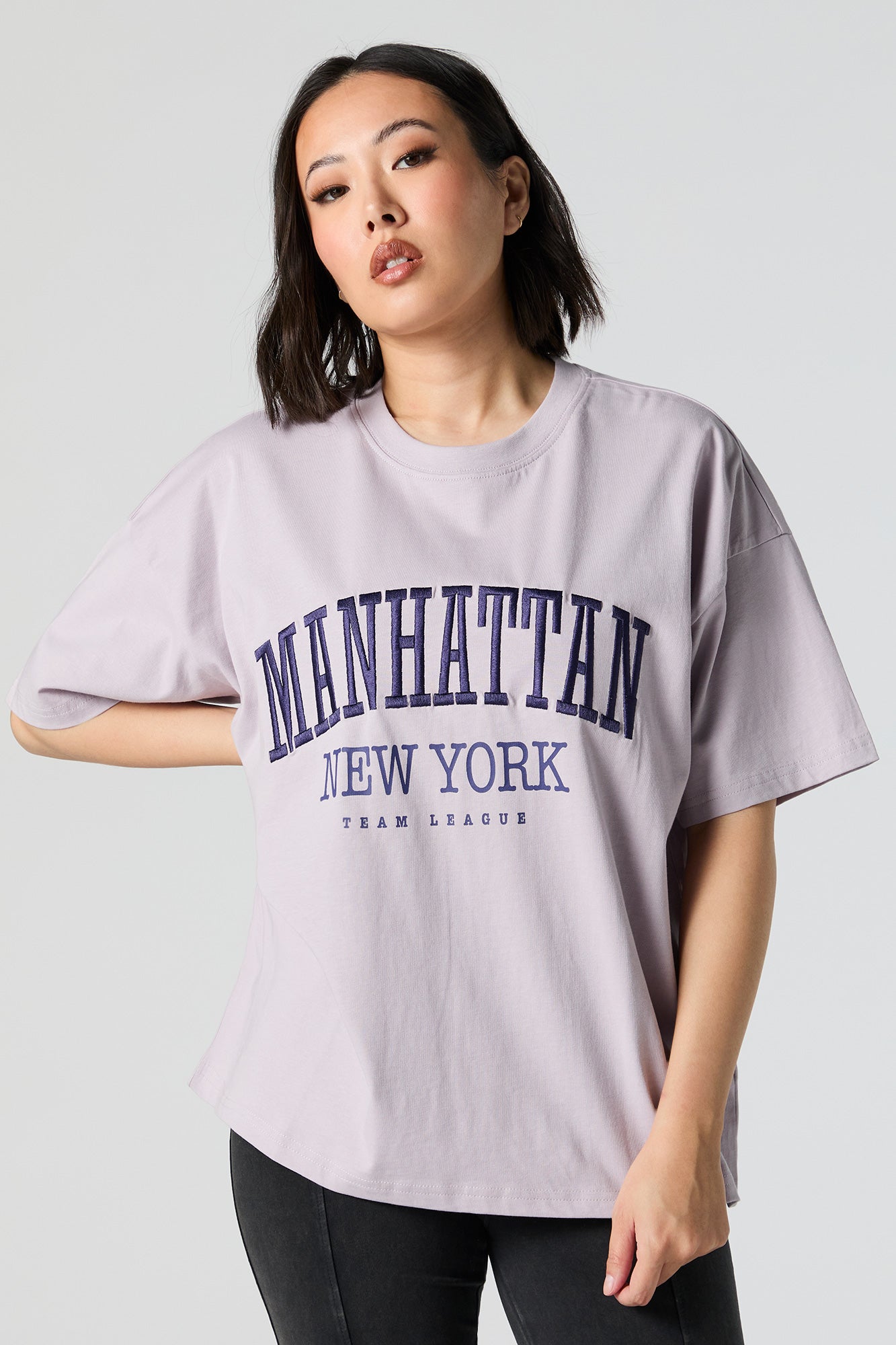Manhattan Embroidered Oversized T-Shirt