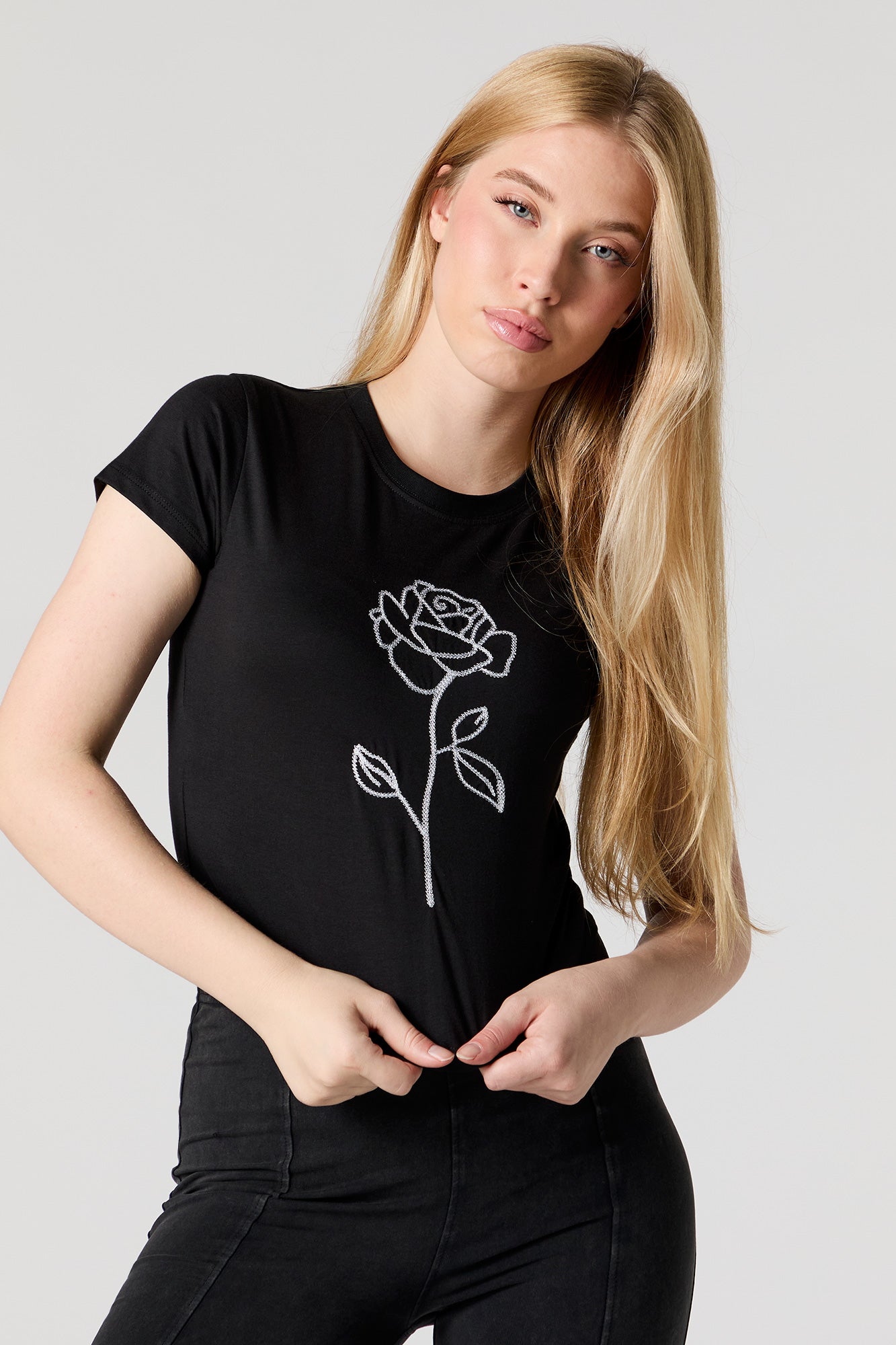 Rose Embroidered Baby T-Shirt