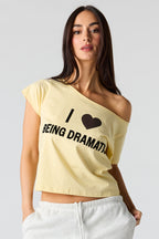 Off Shoulder Graphic T-Shirt