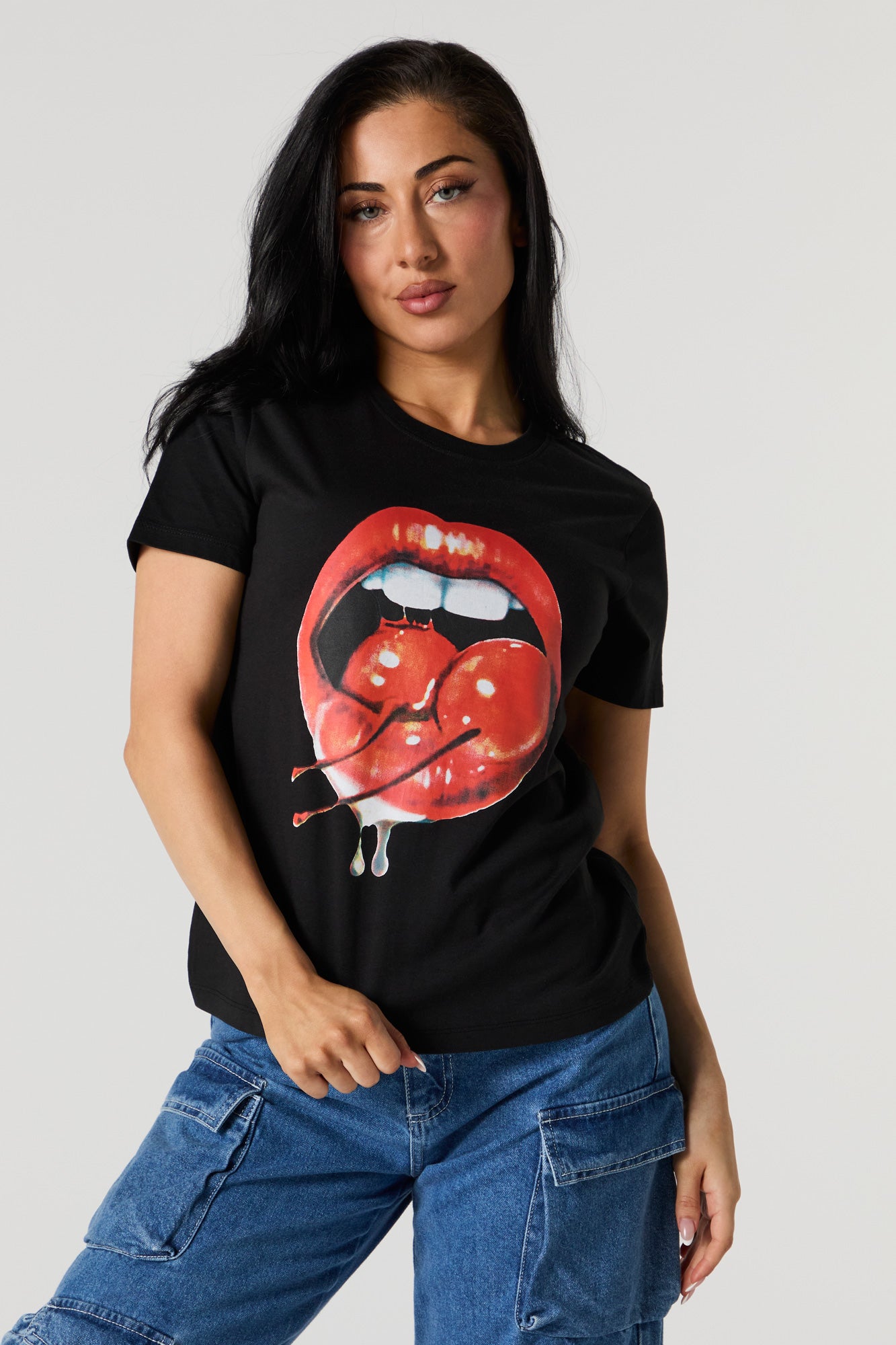 Cherry Lips Graphic T-Shirt