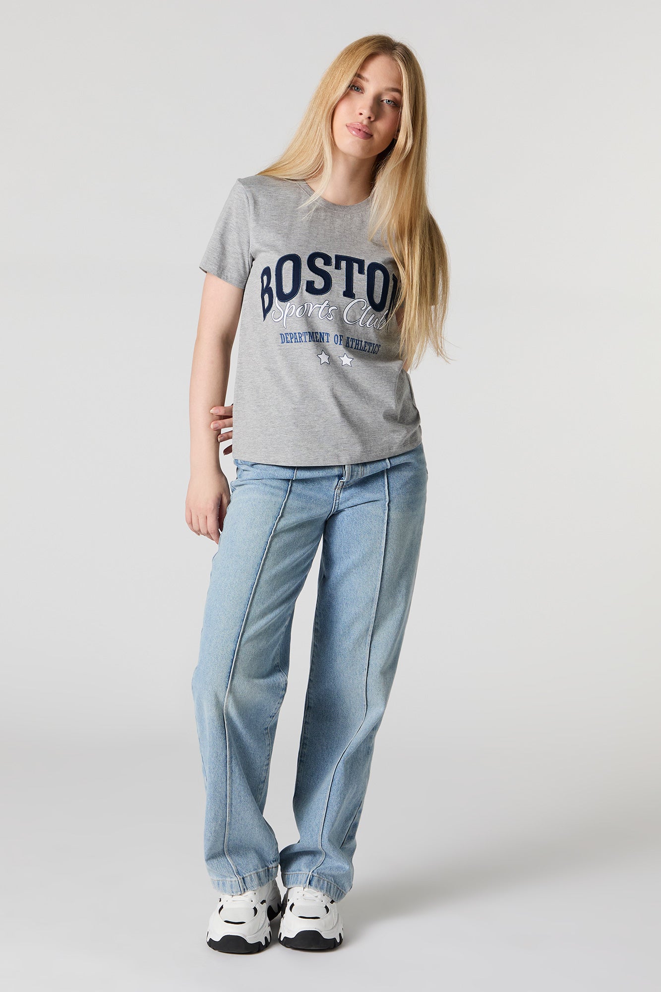 Boston Twill Embroidered Boyfriend T-Shirt