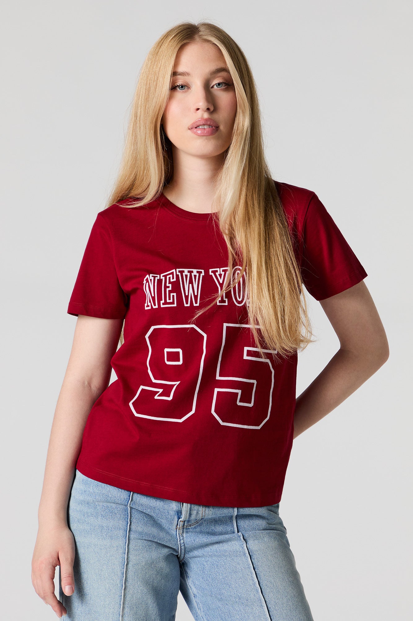 New York Embroidered Boyfriend T-Shirt