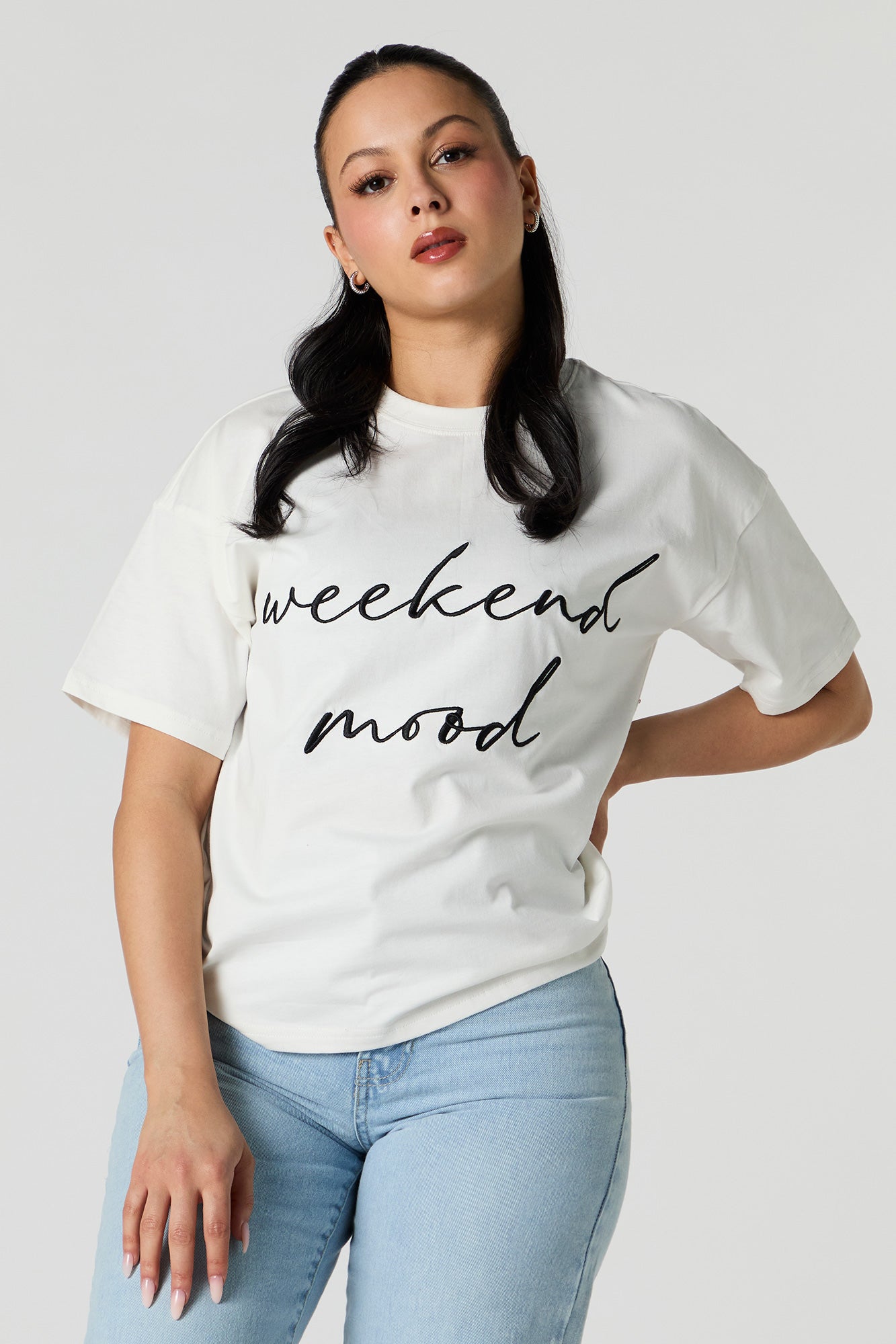 Weekend Mood Embroidered T-Shirt